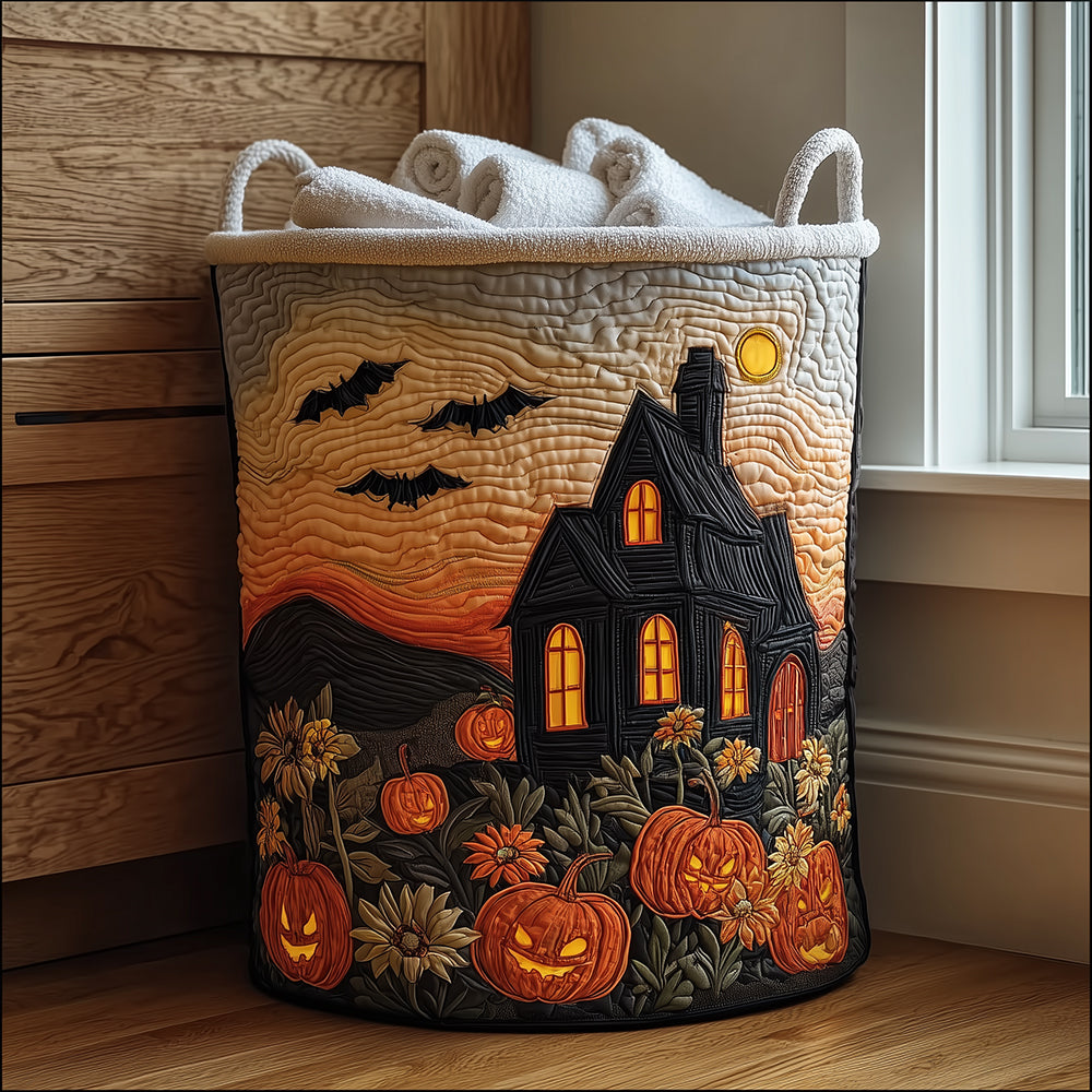 Midnight Spells Quilted Laundry Basket Laundry Hamper Halloween Birthday Gifts