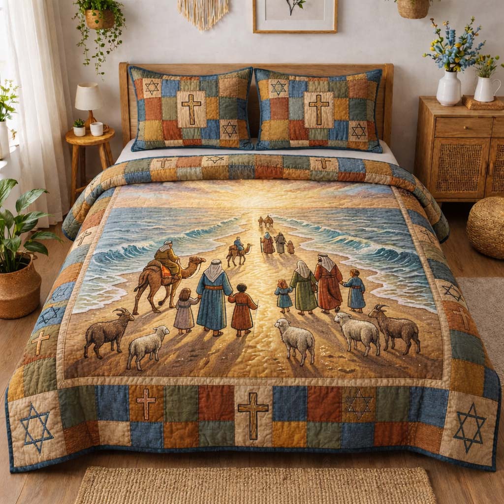 Miracle Sea Path Quilted Bedding Set Bedroom Furniture Ideas Kosher Gifts For Passover