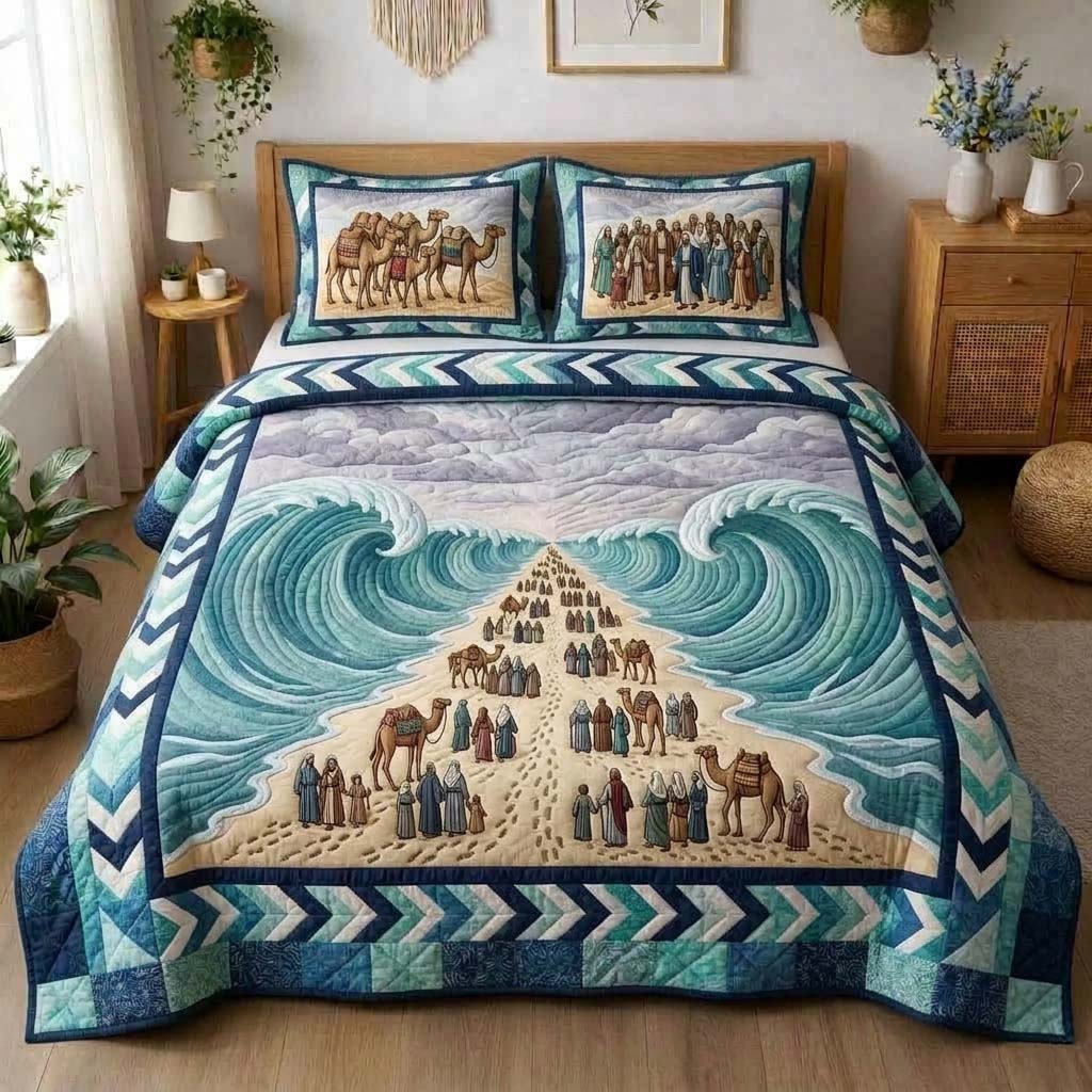 Miracle Sea Path Quilted Bedding Set Best Bedding Sets Jewish Gifts For Passover