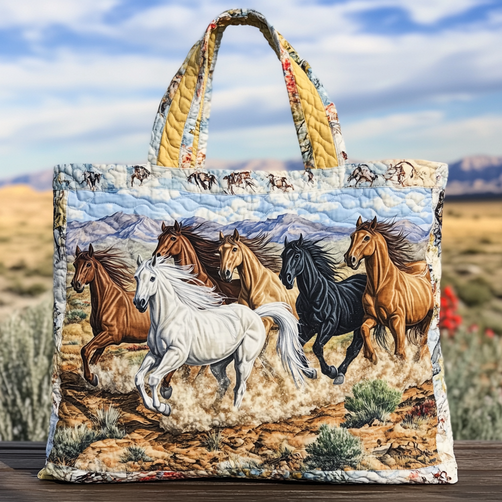 Moon Horse Quilted Tote Bag Shoulder Bag Sale Equestrian Gifts For Christmas