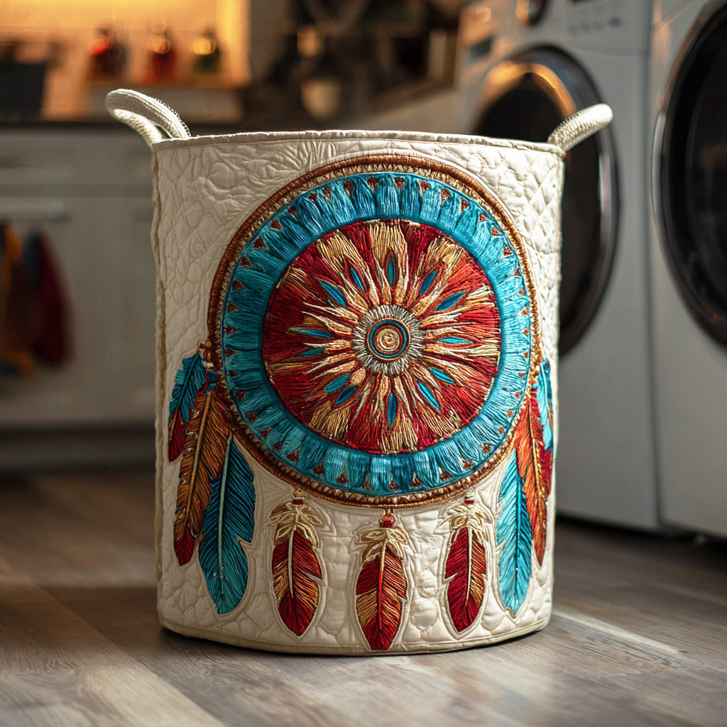 Moonlight Dreamcatcher Quilted Laundry Basket Unusual Laundry Basket Native American Themed Gifts