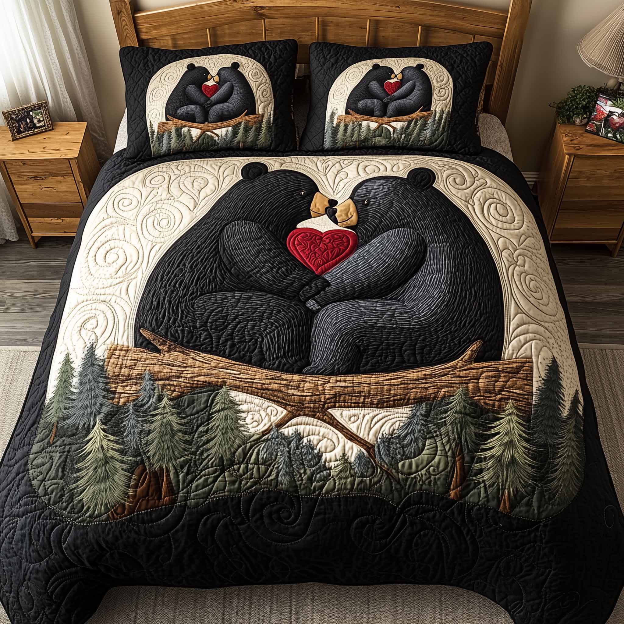 Mountain Love Quilted Bedding Set Best Bedding Comforter Sets Bear Themed Gifts