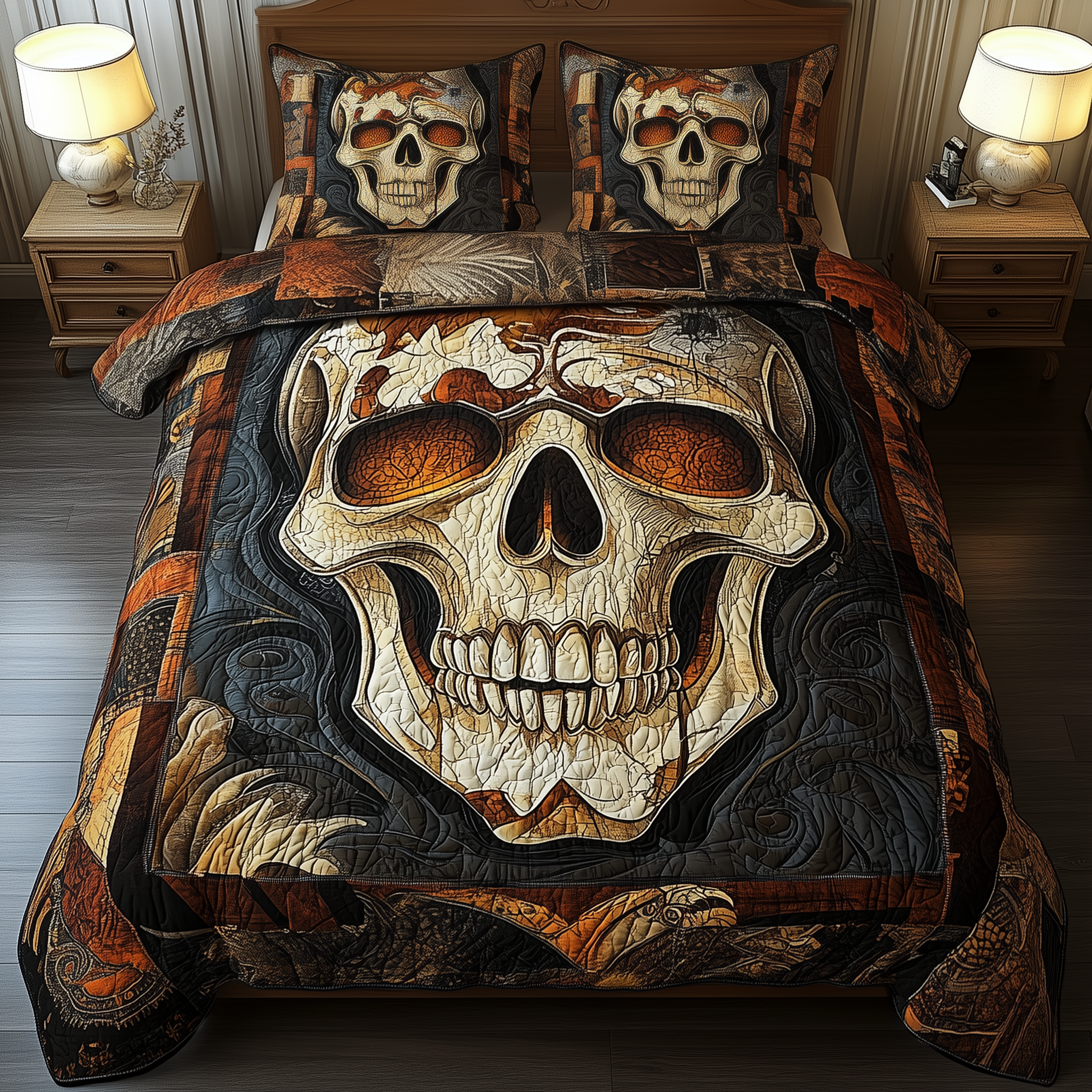 Mystique Solo Skull Quilted Bedding Set Great Sheet Sets Skull Birthday Gifts