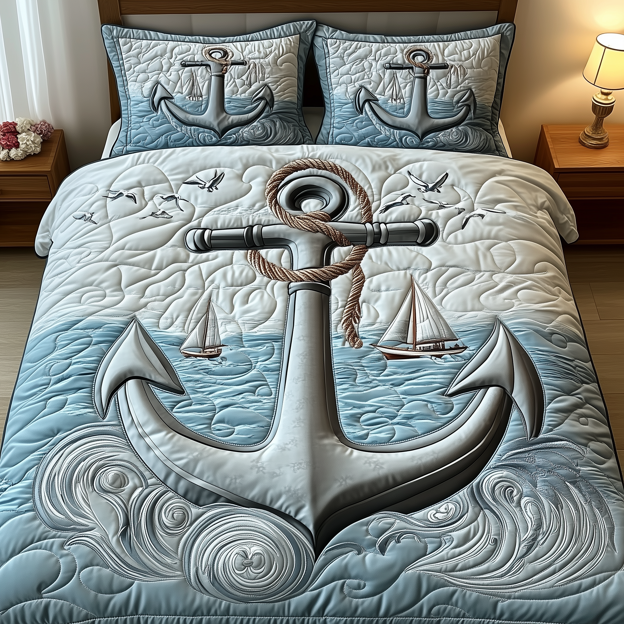 Nautical Anchor Quilted Bedding Set Unusual Bed Sheets Anchor Related Gifts