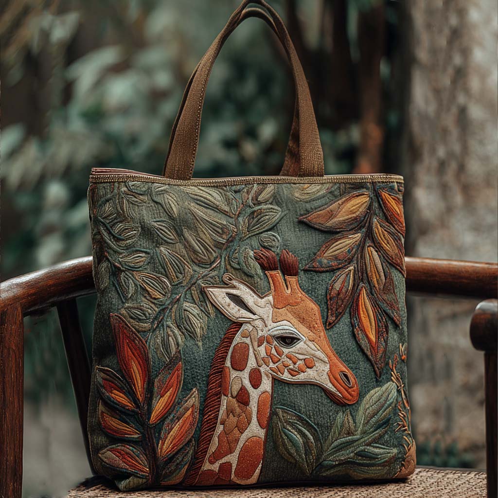 Noble Giraffe Quilted Tote Bag Perfect Shoulder Bag Presents For Elephant Lovers