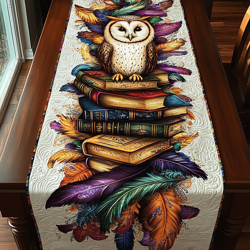 Nocturnal Tales Quilted Table Runner Dining Room Centerpieces Good Gifts For Readers