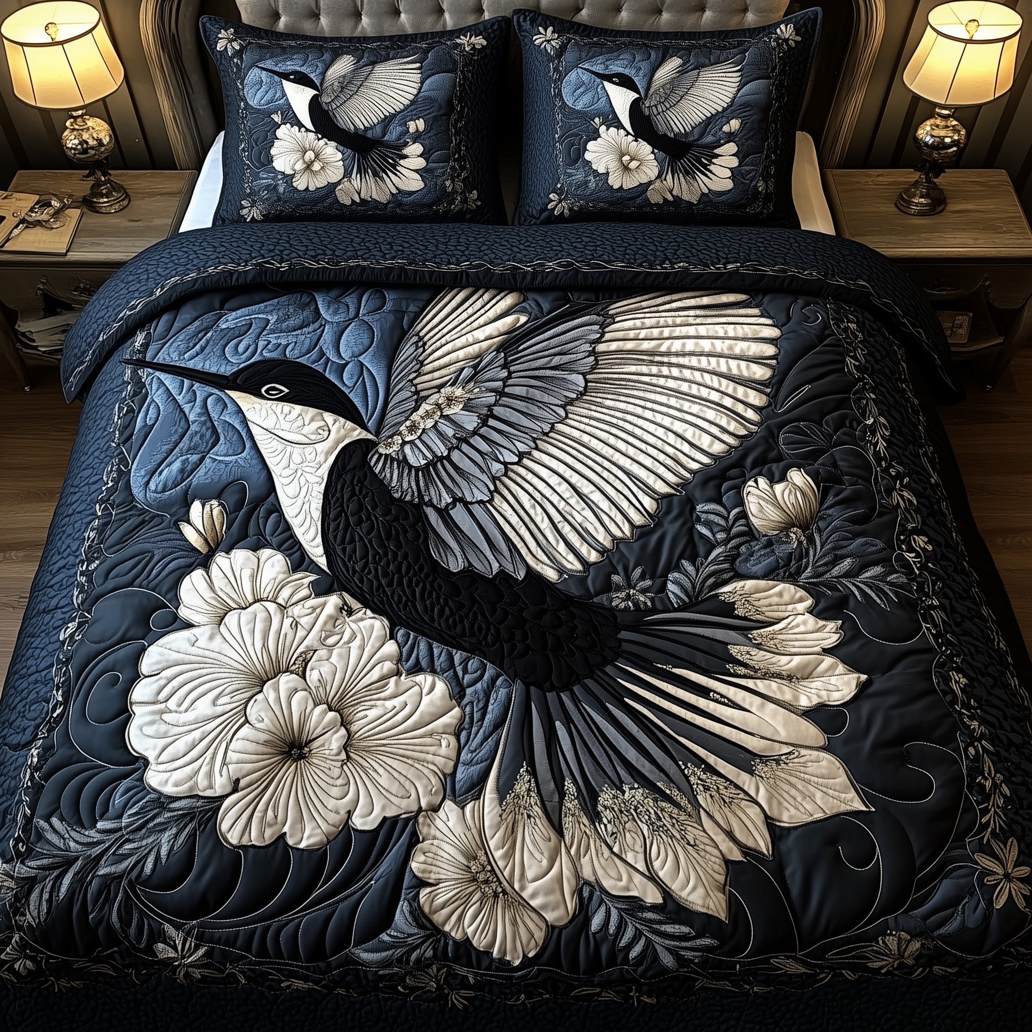 Noir Hummingbird Quilted Bedding Set Best King Bed Sheets Awesome Hummingbird Gifts