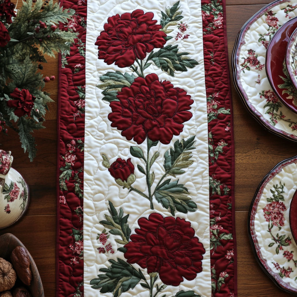 Ohio Red Glory Quilted Table Runner Dining Room Table Decor Ideas Gift Ideas For Friends