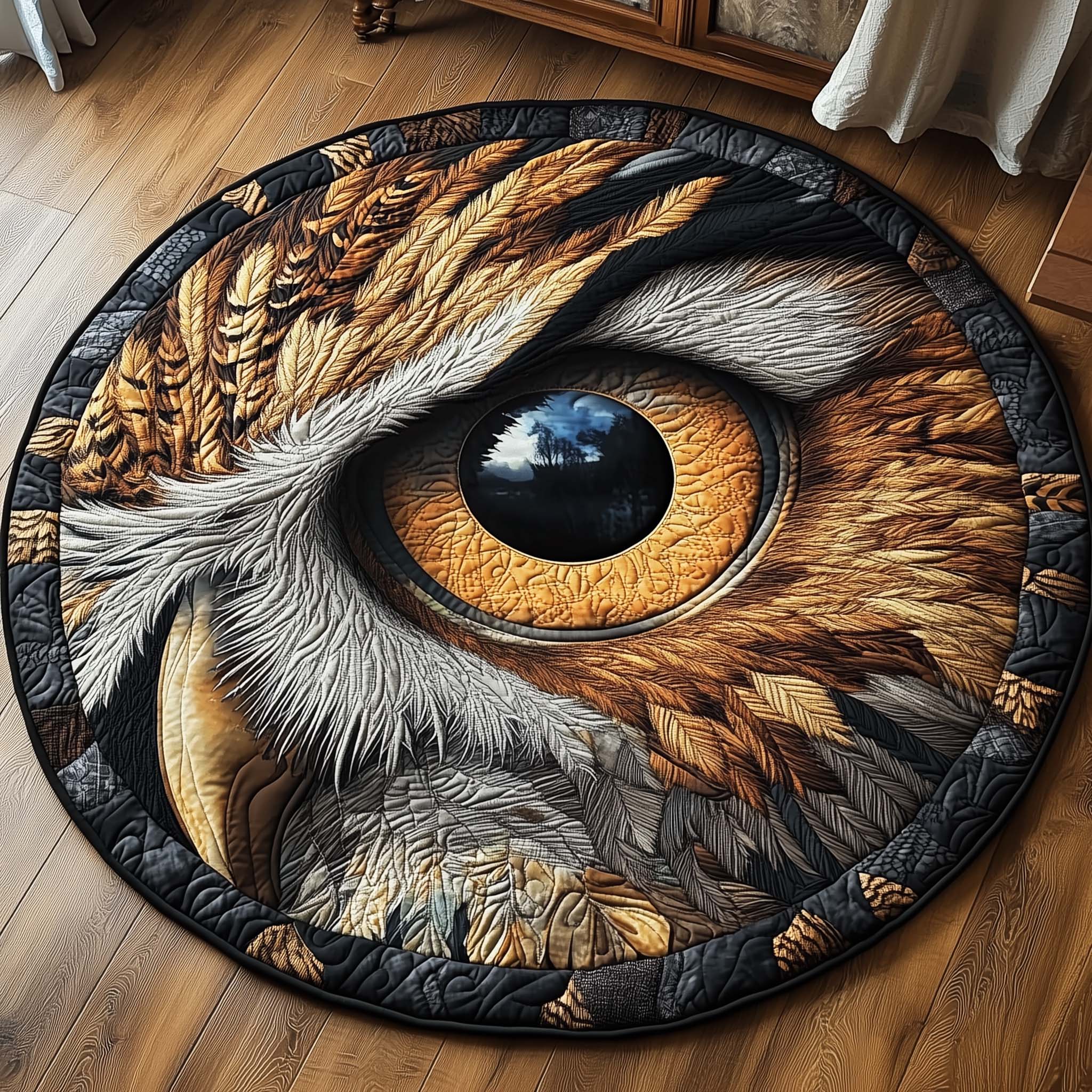 Owl Eye Quilted Round Mat Perfect Home Accessory Quilted Round Mat