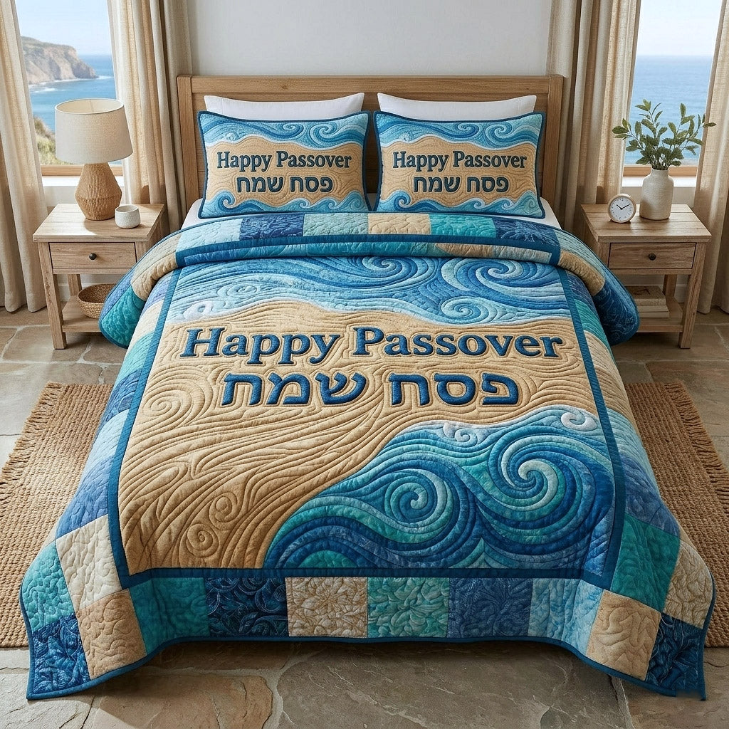 Passover Heritage Quilted Bedding Set Quilt Comforter Sets Gifts For Jewish Friends