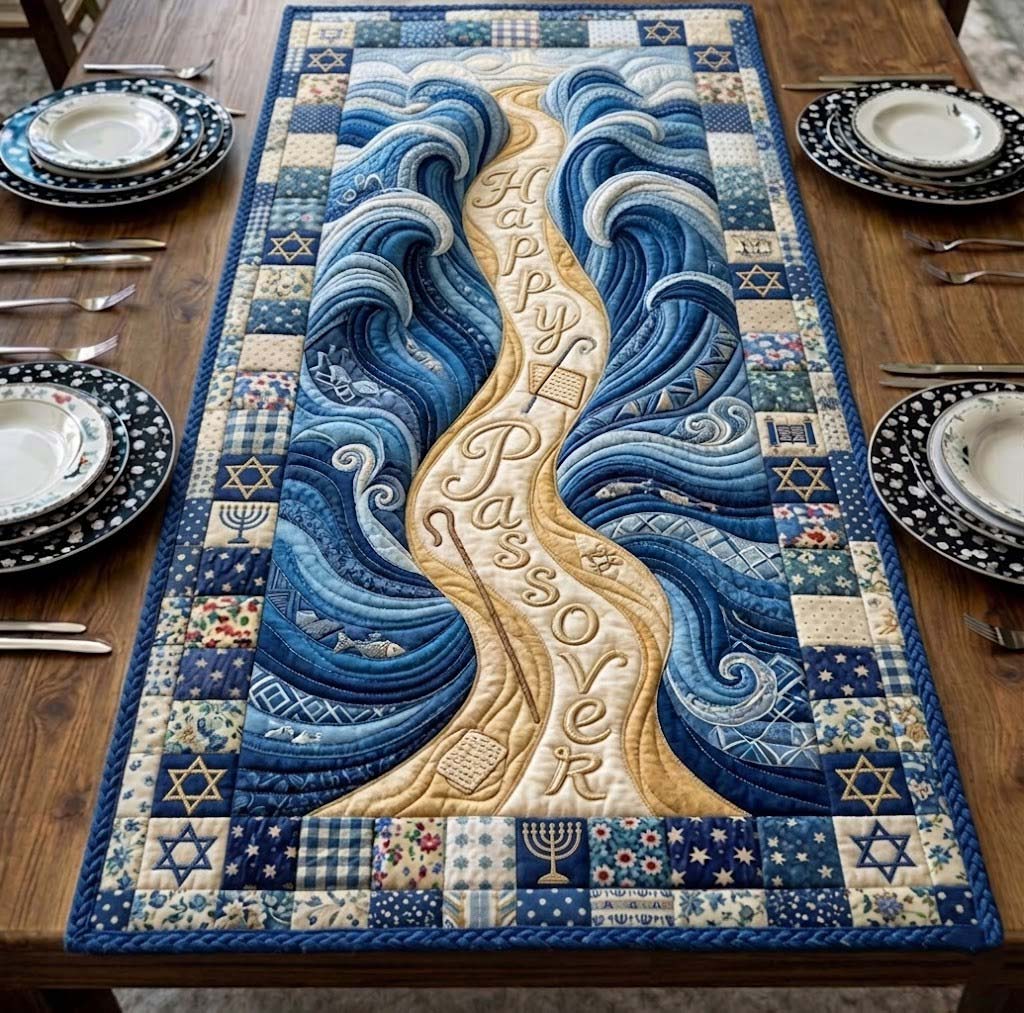 Passover Heritage Quilted Table Runner Christian House Decor Jewish Passover Gifts