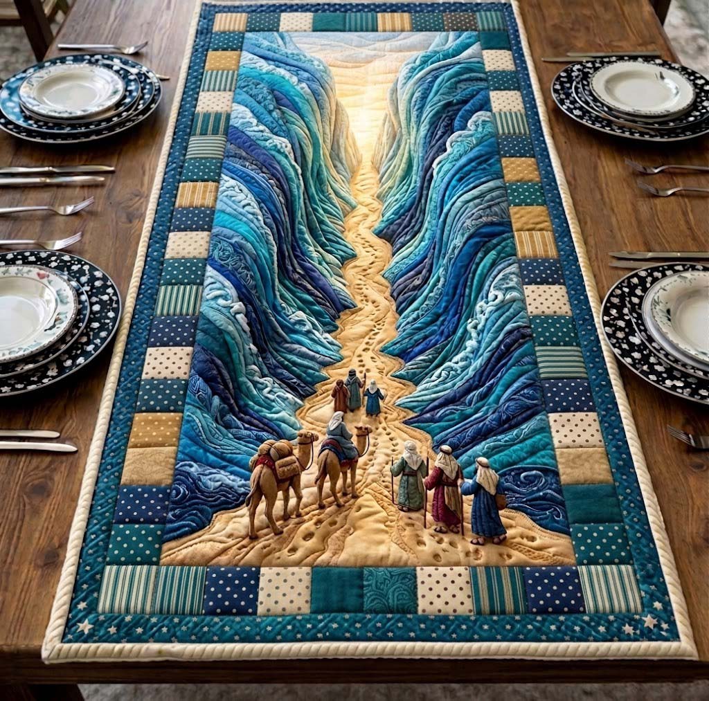 Passover Heritage Quilted Table Runner Christian Room Decor Kosher Gifts For Passover