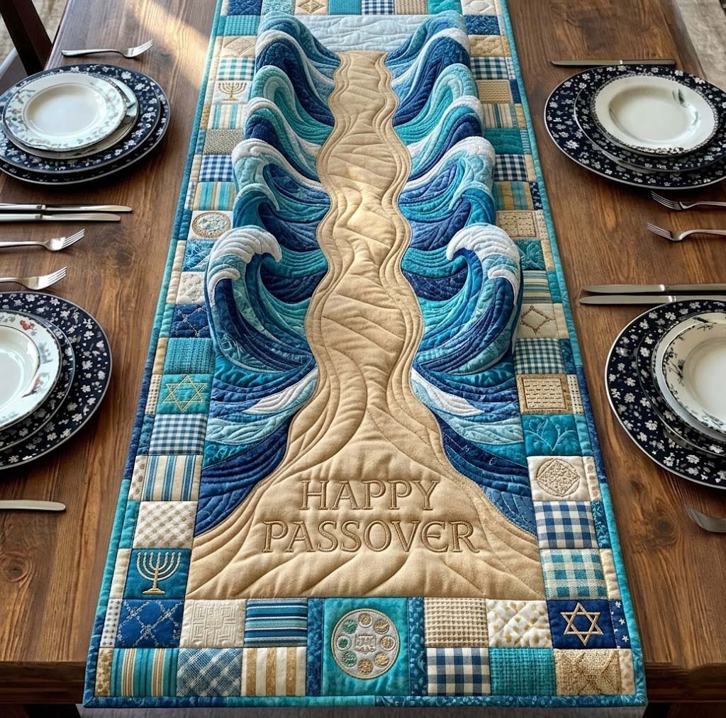 Passover Heritage Quilted Table Runner Holiday Table Decorations Good Gifts For Passover