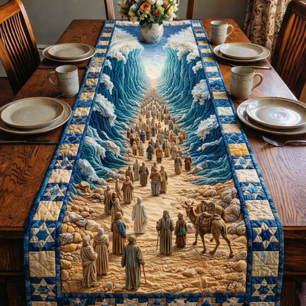 Passover Heritage Quilted Table Runner Religious Room Decor Best Gift For Passover