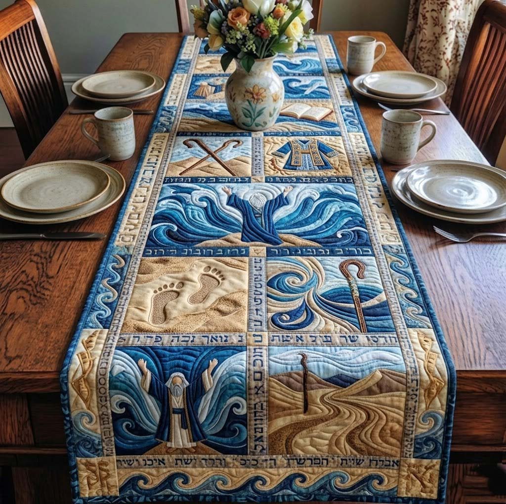 Passover Heritage Quilted Table Runner Seder Table Decor Good Passover Gifts