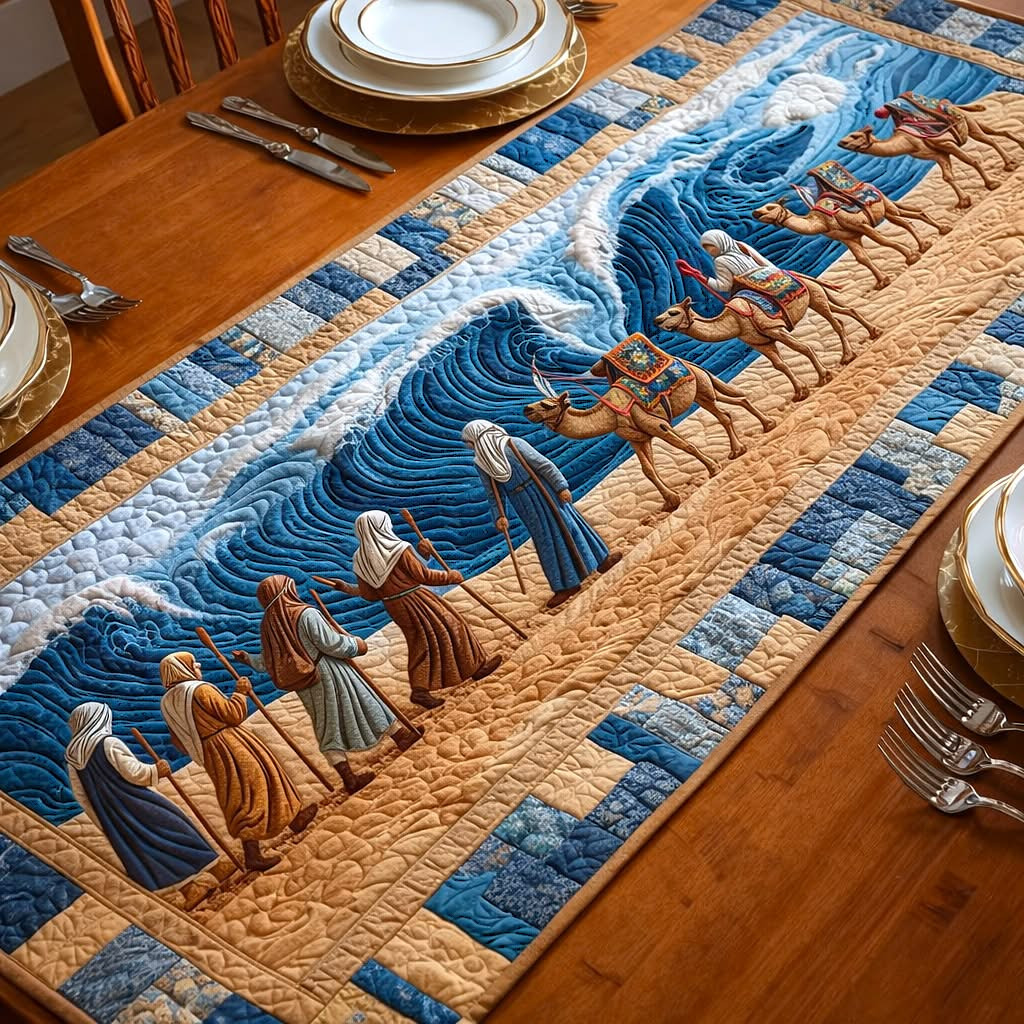 Passover Seder Quilted Runner Table Religious Biblical Scene Table Decor Religious Home Gift