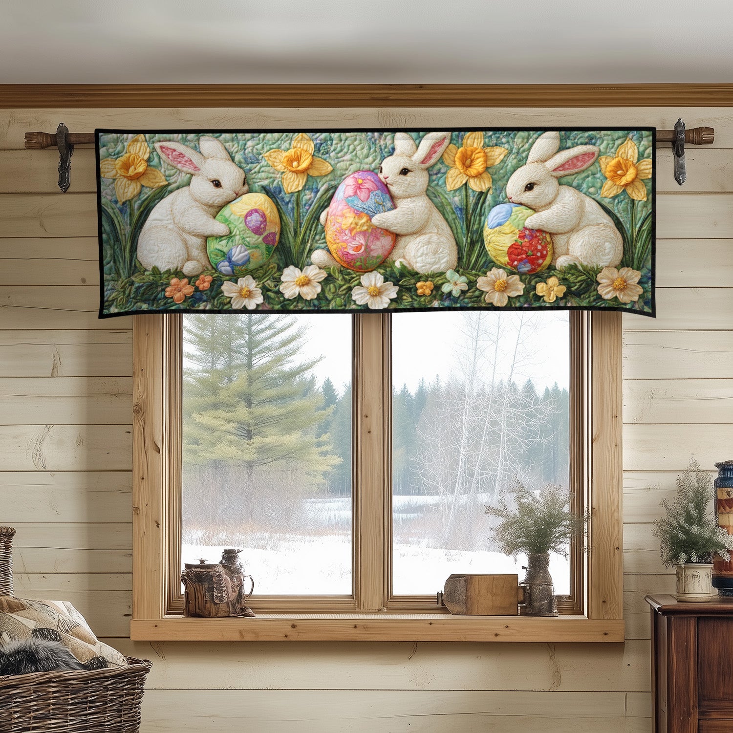 Pastel Bunny Delight Quilted Valance Front Door Idea Easter Gifts For Him