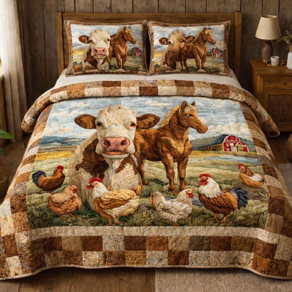Pasture Morning Harmony Quilted Bedding Set Best King Sheets Presents For Farmers