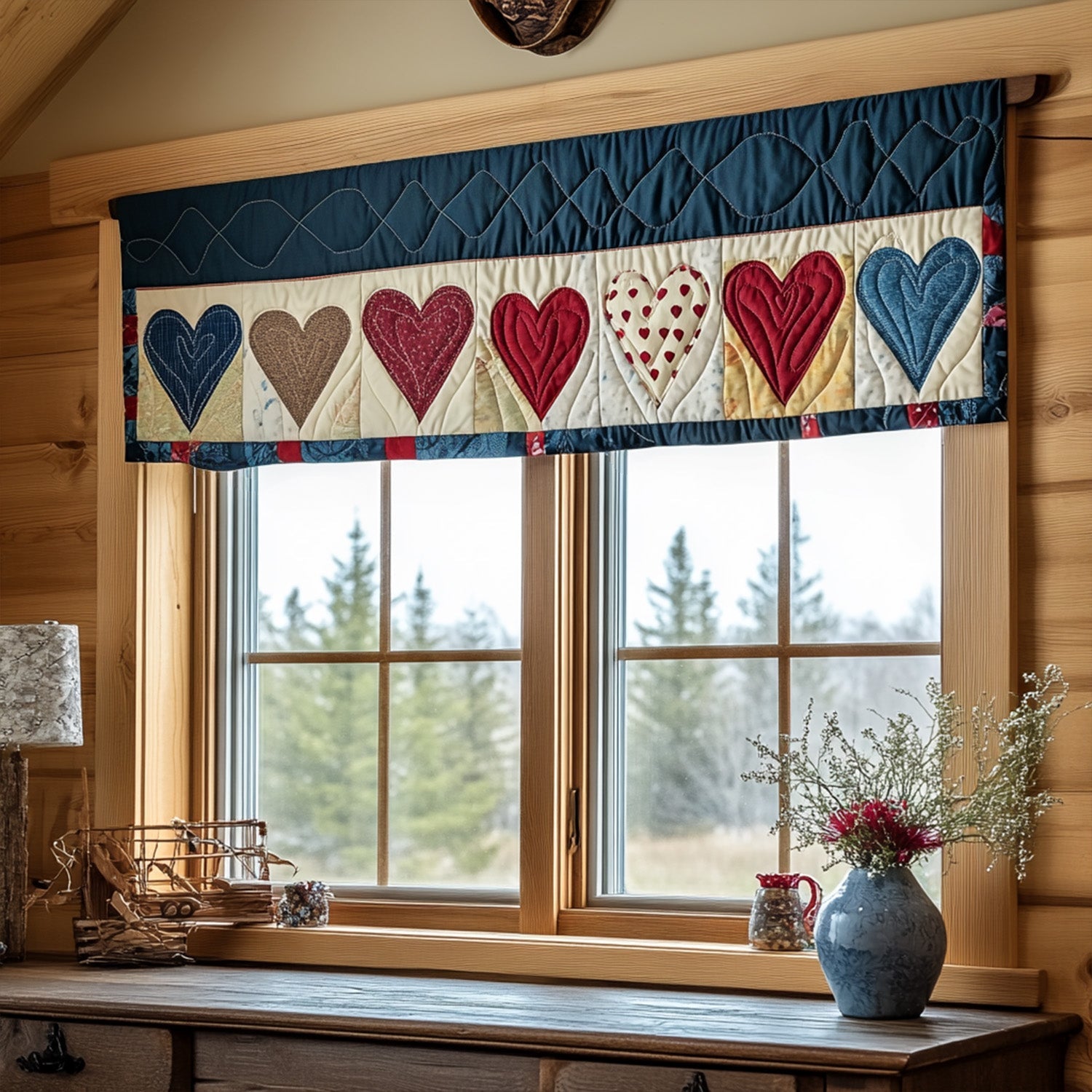 Patchwork of Love Quilted Valance Christmas Entry Way Decor Christmas Presents For Dad