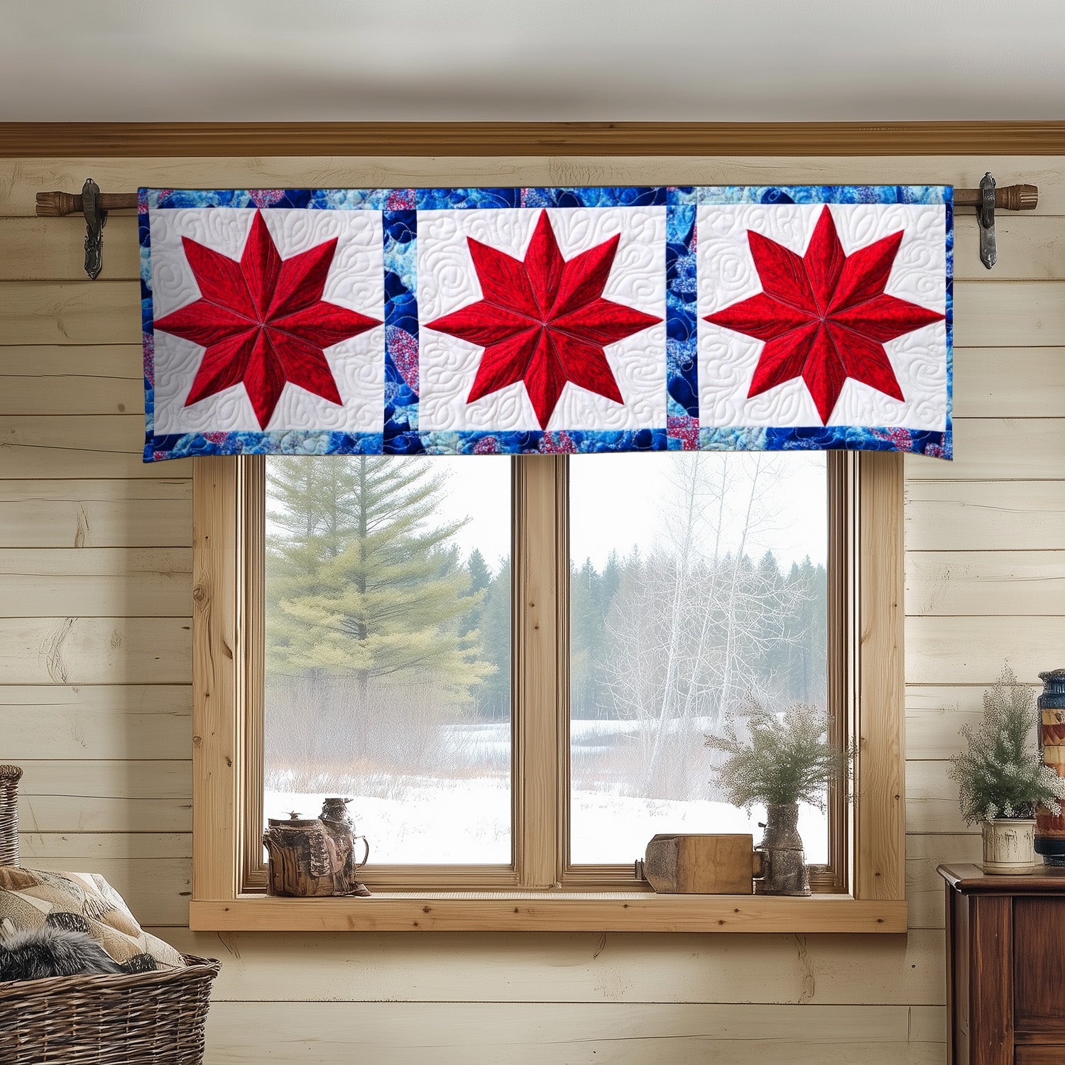 Patriotic Glow Quilted Valance Foyer Christmas Decor Native American Wedding Gifts