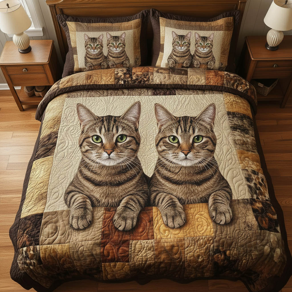 Pawfect Gang Quilted Bedding Set Best Bedding Sets Cat Gifts For Cat Lovers