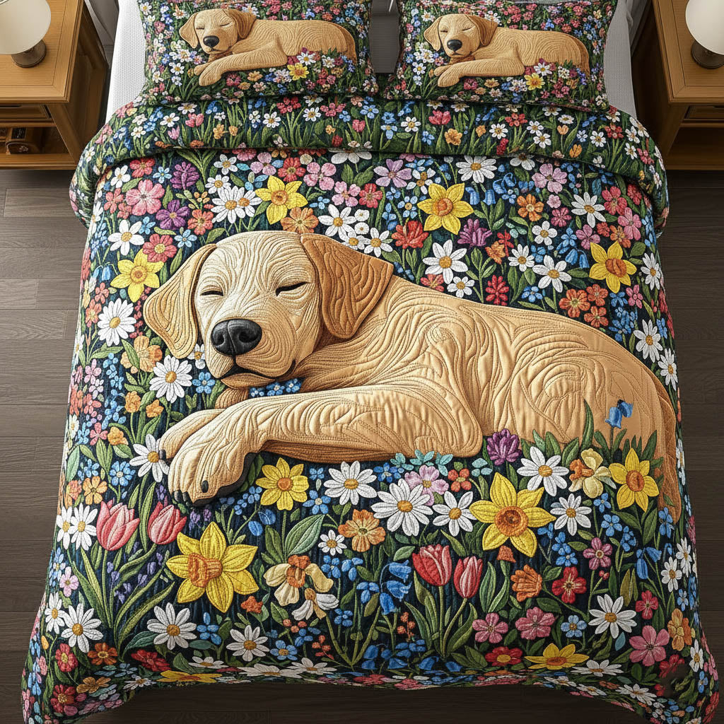 Pawfect Nap Quilted Bedding Set Bed Room Decoration Gifts For Labrador Owners