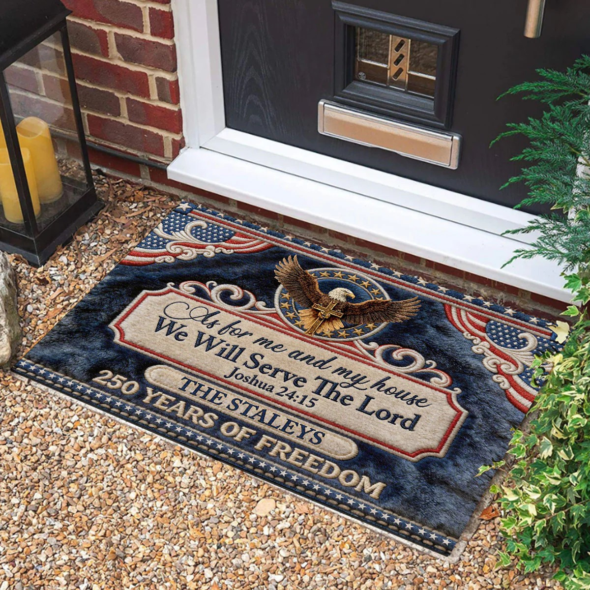 Personalized Eagle USA 250 Years Of Freedom Doormat 4Th Of July Decoration Ideas