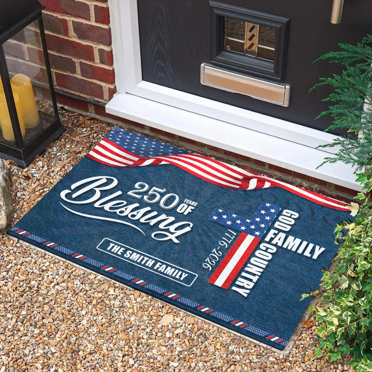 Personalized USA 250 Years Of Blessings Doormat July 4 Decorations Gift For Patriots
