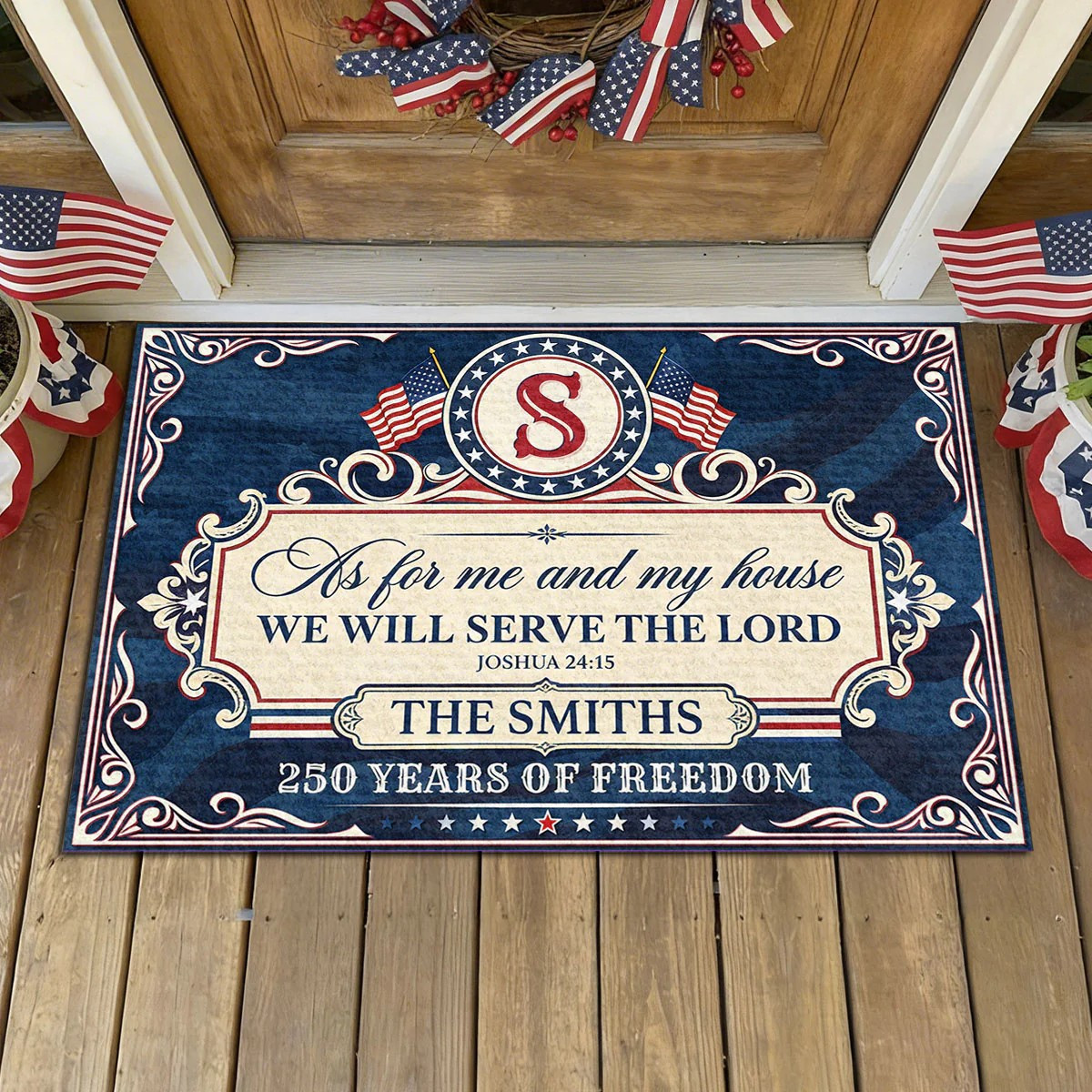 Personalized USA 250 Years Of Freedom Doormat 4Th Of July Decorations Gift For Patriots