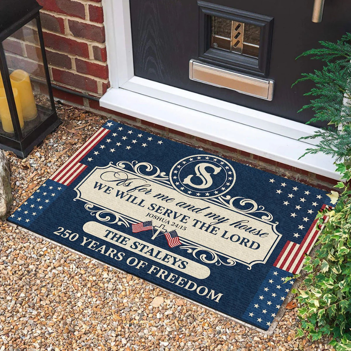 Personalized USA 250 Years Of Freedom Doormat Fourth Of July Decorations Gifts Idea