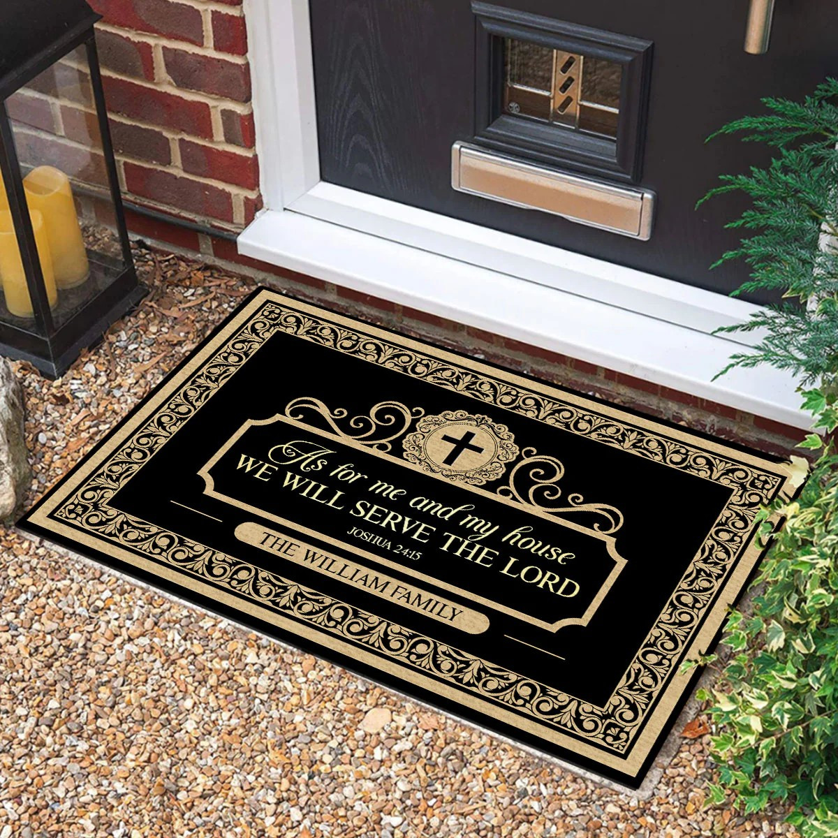Personalized We Will Serve The Lord Doormat Custom Christian Doormat House Decor Ideas