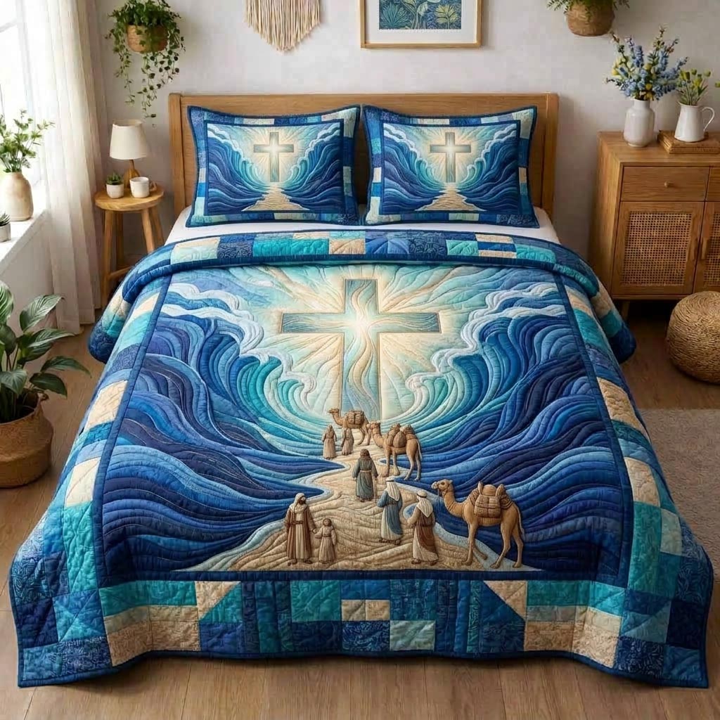 Pesach Blessing Quilted Bedding Set Bedspread Quilts Passover Gifts