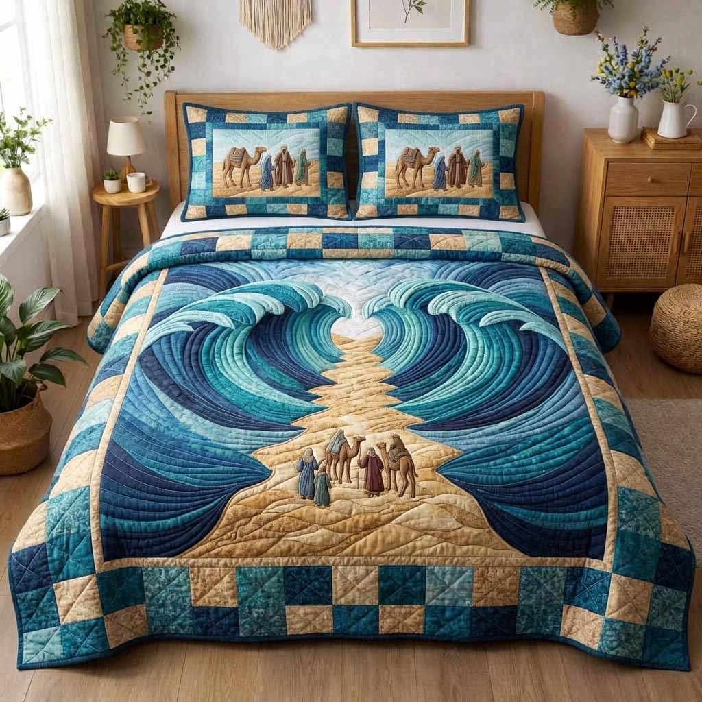 Pesach Heritage Quilted Bedding Set Bed Bedding Set Passover Gifts For Jewish Friends