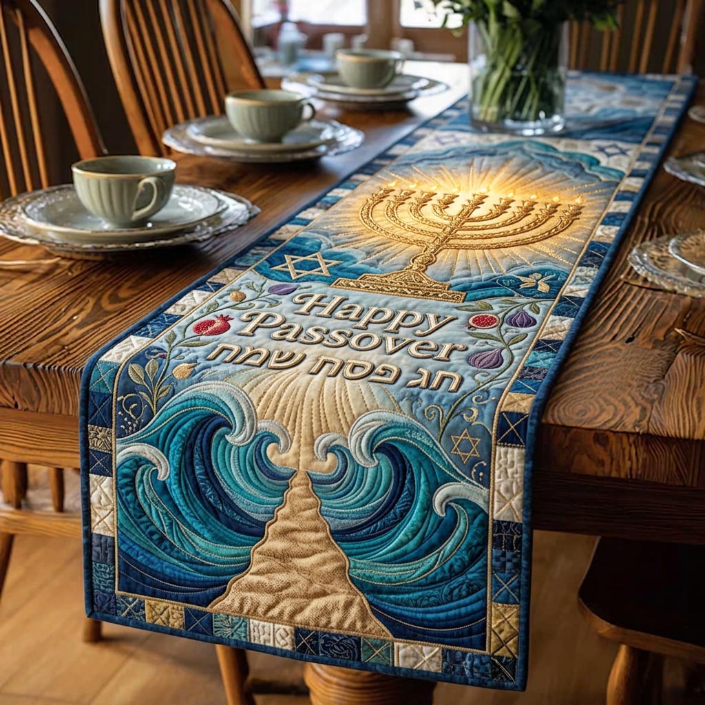 Pesach Heritage Quilted Table Runner Seder Meal Table Decorations Good Gifts For Passover