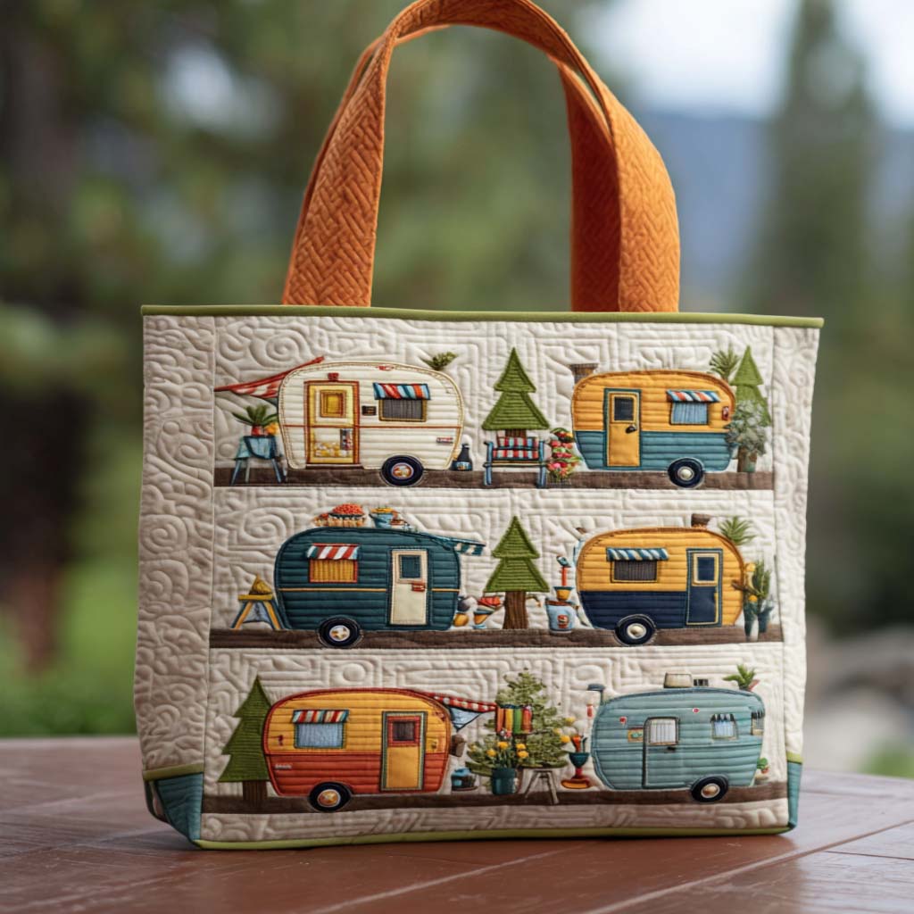Pinewood Escape Quilted Tote Bag Trendy Tote Camping Christmas Gifts