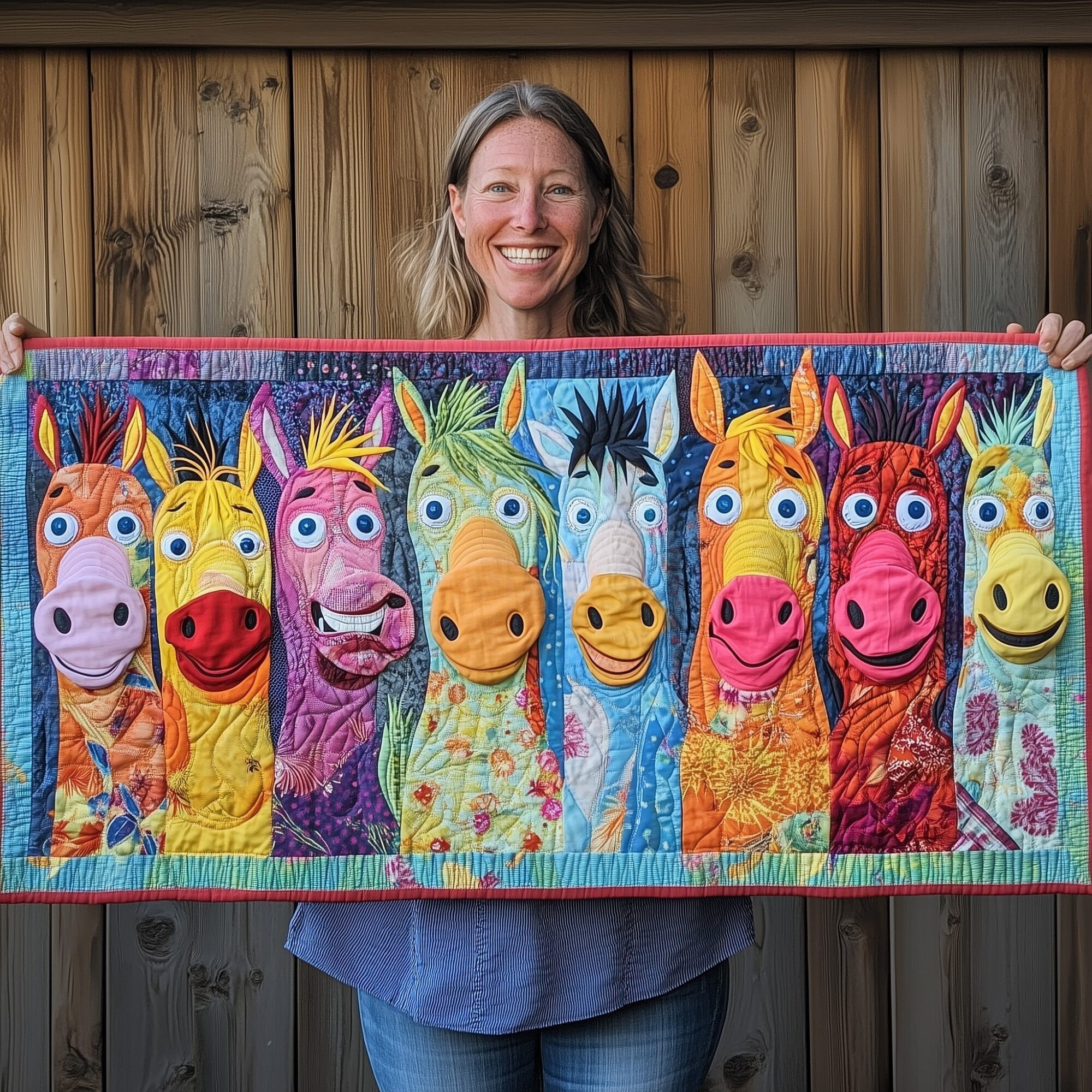 Playful Donkey Quilted Table Runner Farmhouse Table Runner Ideas Donkey Gift Items