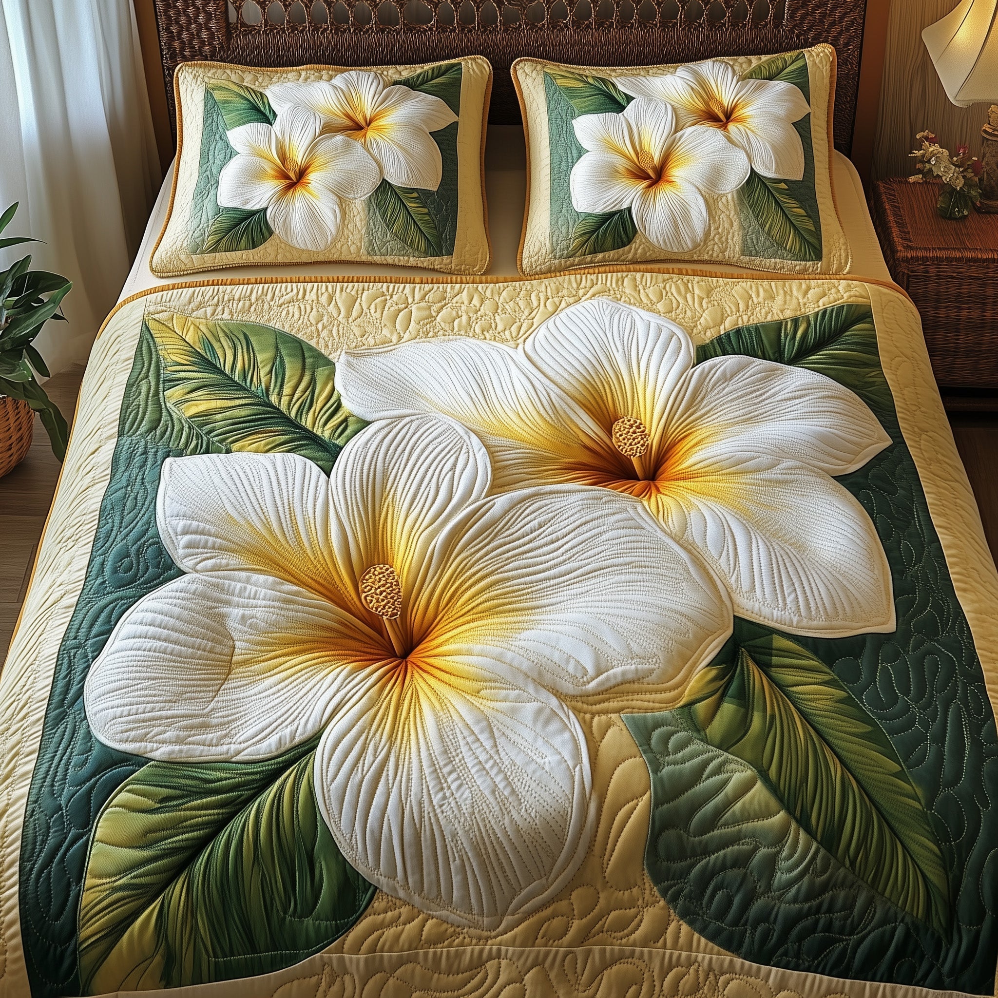 Plumeria Dreams Quilted Bedding Set Bedroom Ideas Beach Related Gift Ideas