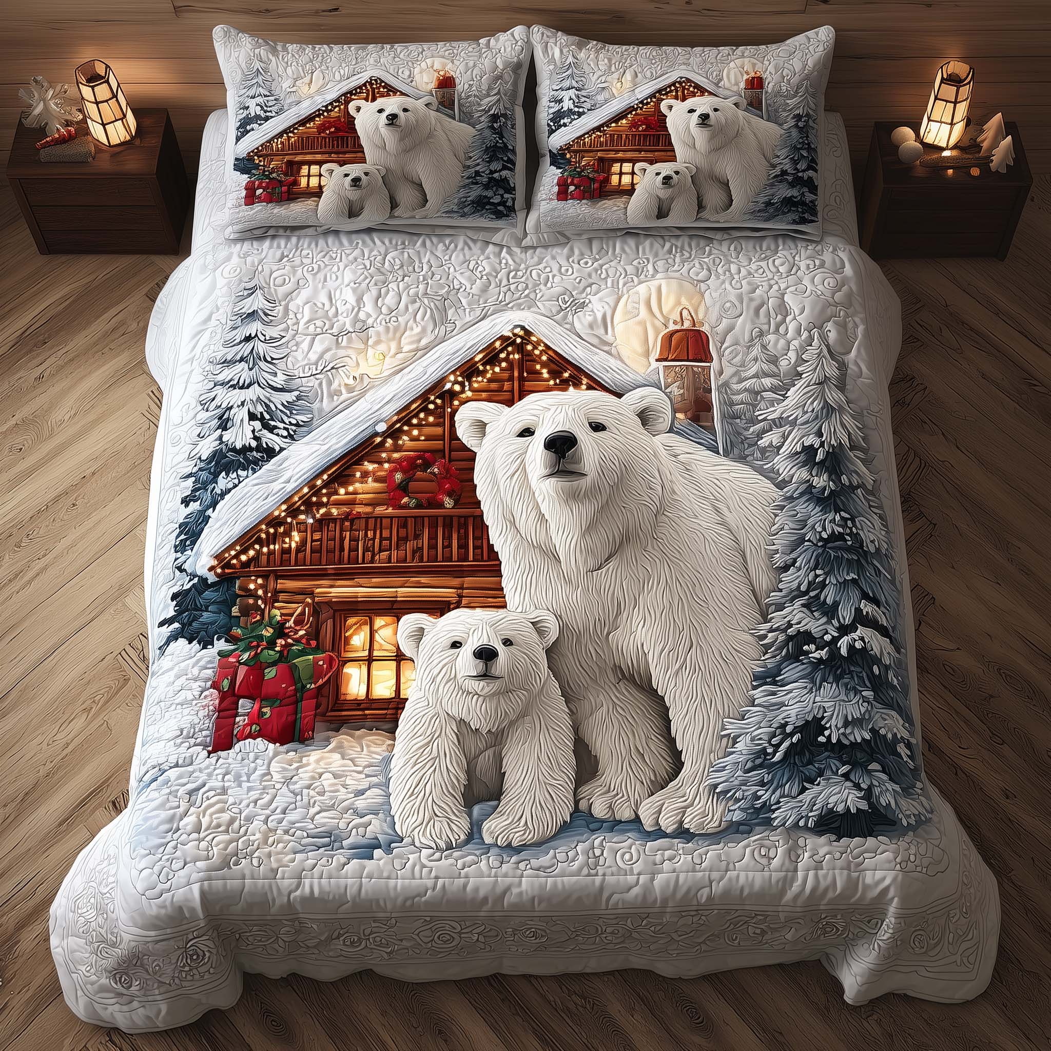 Polar Bear Quilted Bedding Set Boho Bedroom Ideas Bear Gifts For Mom