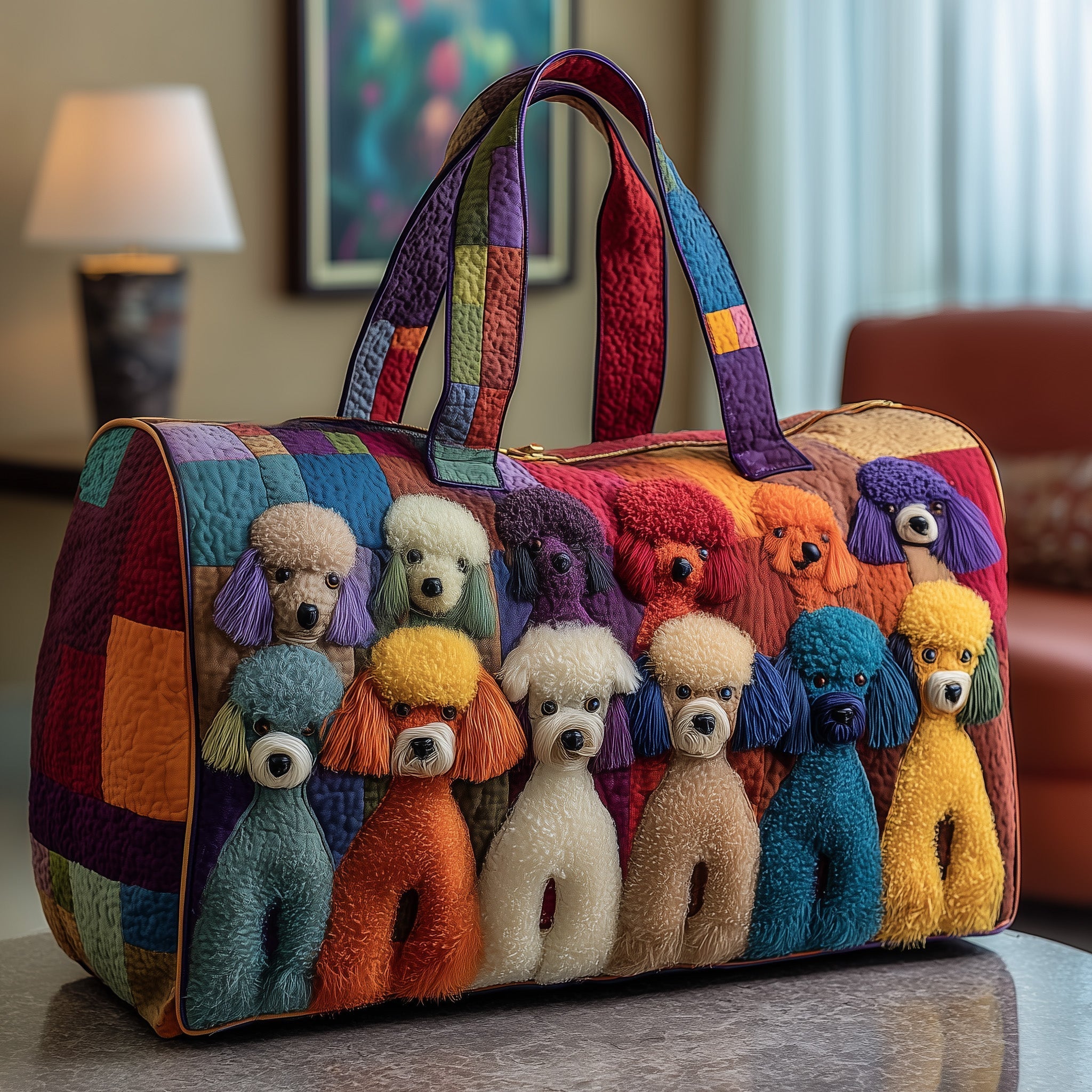 Poodle Quilted Duffle Bag Gym Duffle Bag Unique Mother's Day Gift Ideas
