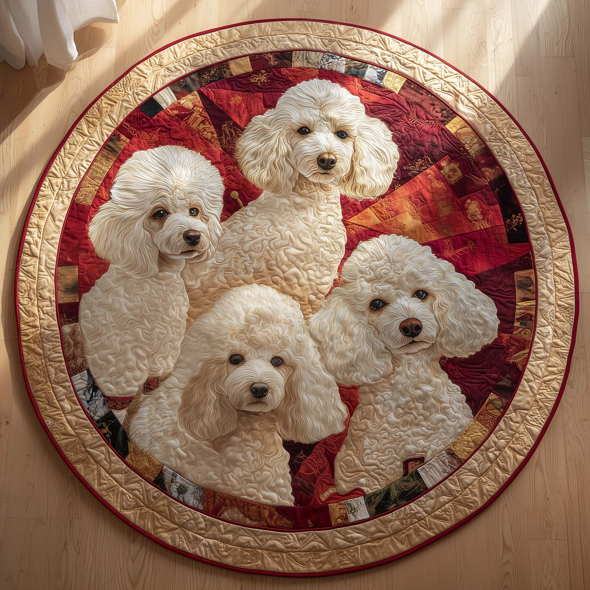 Poodle Quilted Round Mat Gftoqm88 Perfect Quilted Round Mat for Any Floor Surface