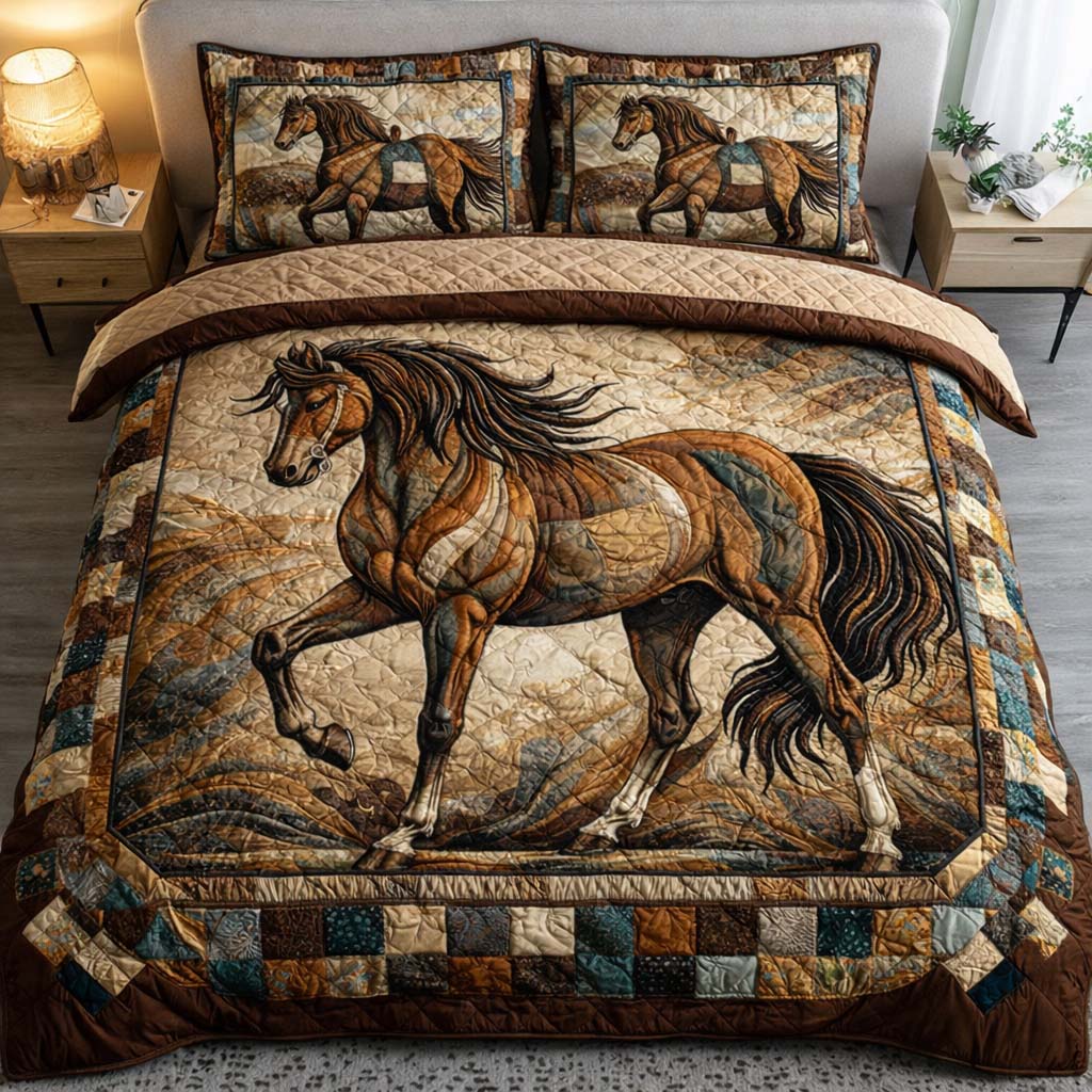 Prairie Echo Stallion Quilted Bedding Set Best Bedding Sets Horse Related Gift Ideas