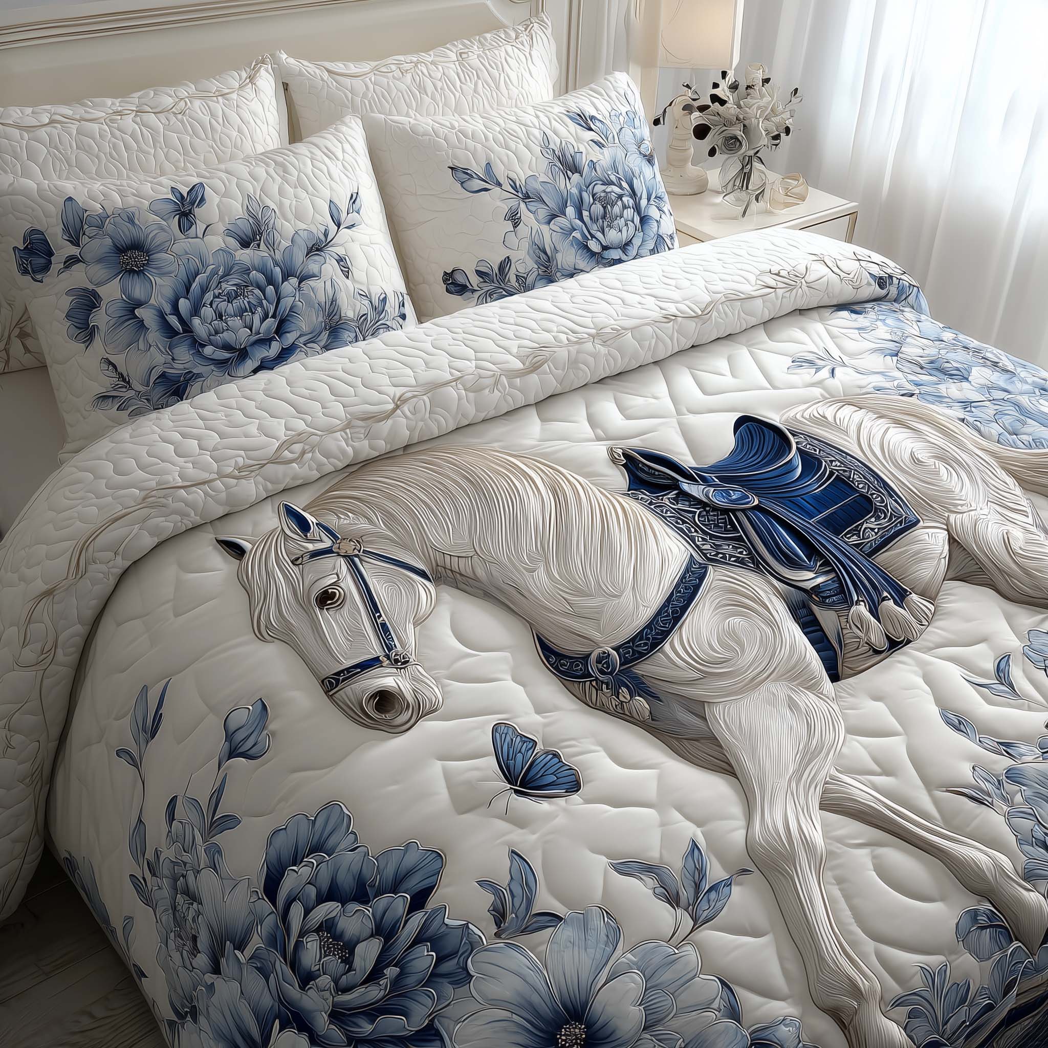 Prairie Horse Quilted Bedding Set Bed Decor Ideas Horse Christmas Presents
