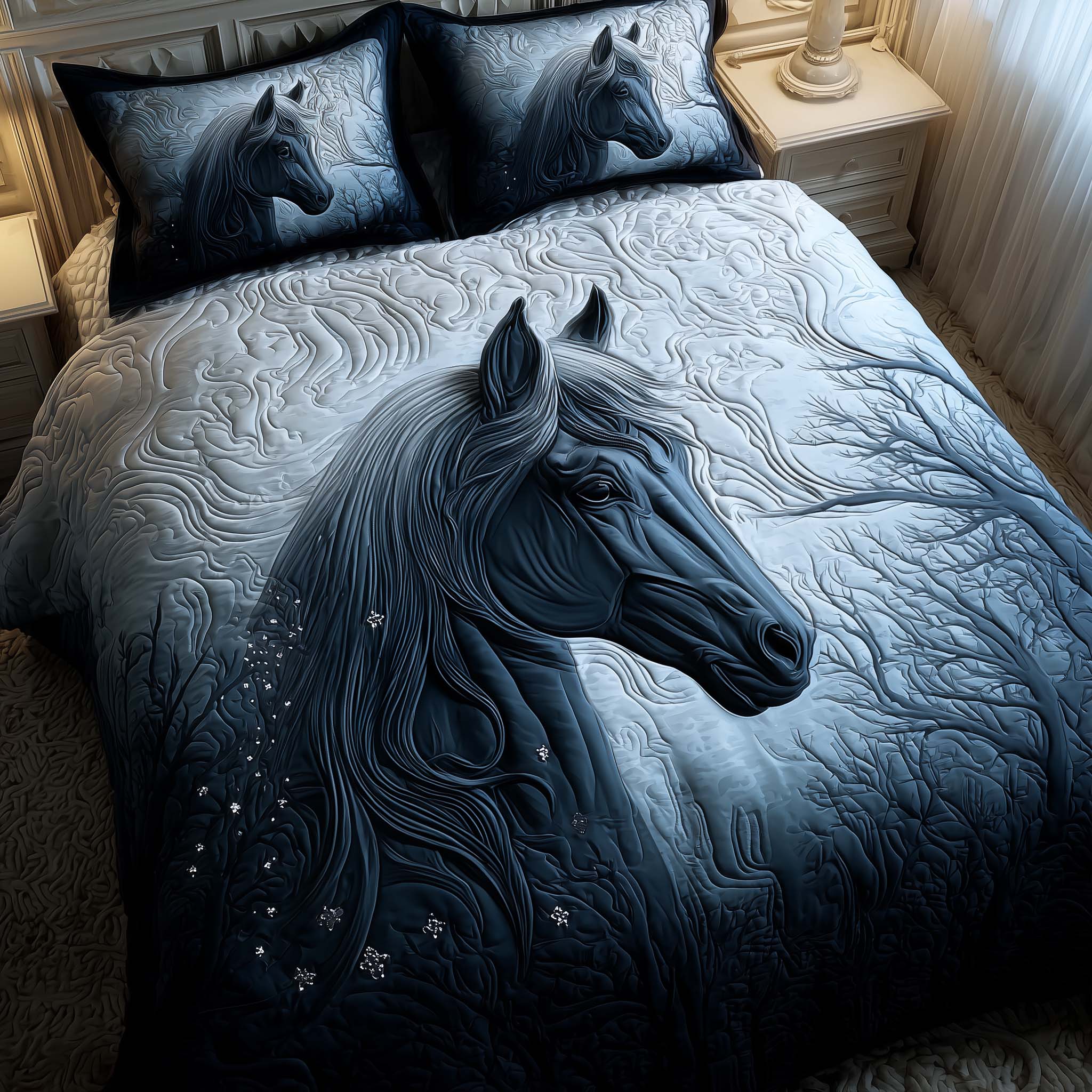 Prairie Horse Quilted Bedding Set Bedspread Quilts Christmas Gift Ideas For Horse Owners