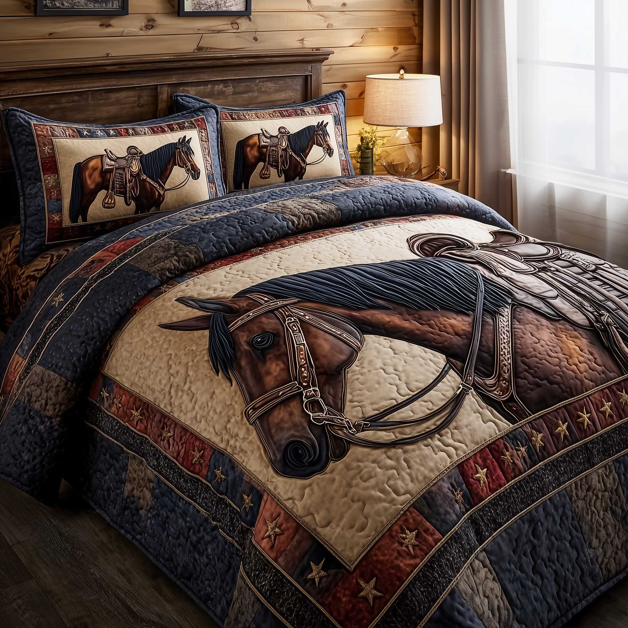 Prairie Horse Quilted Bedding Set Best Bedding Sets Gifts For Horse Back Riders