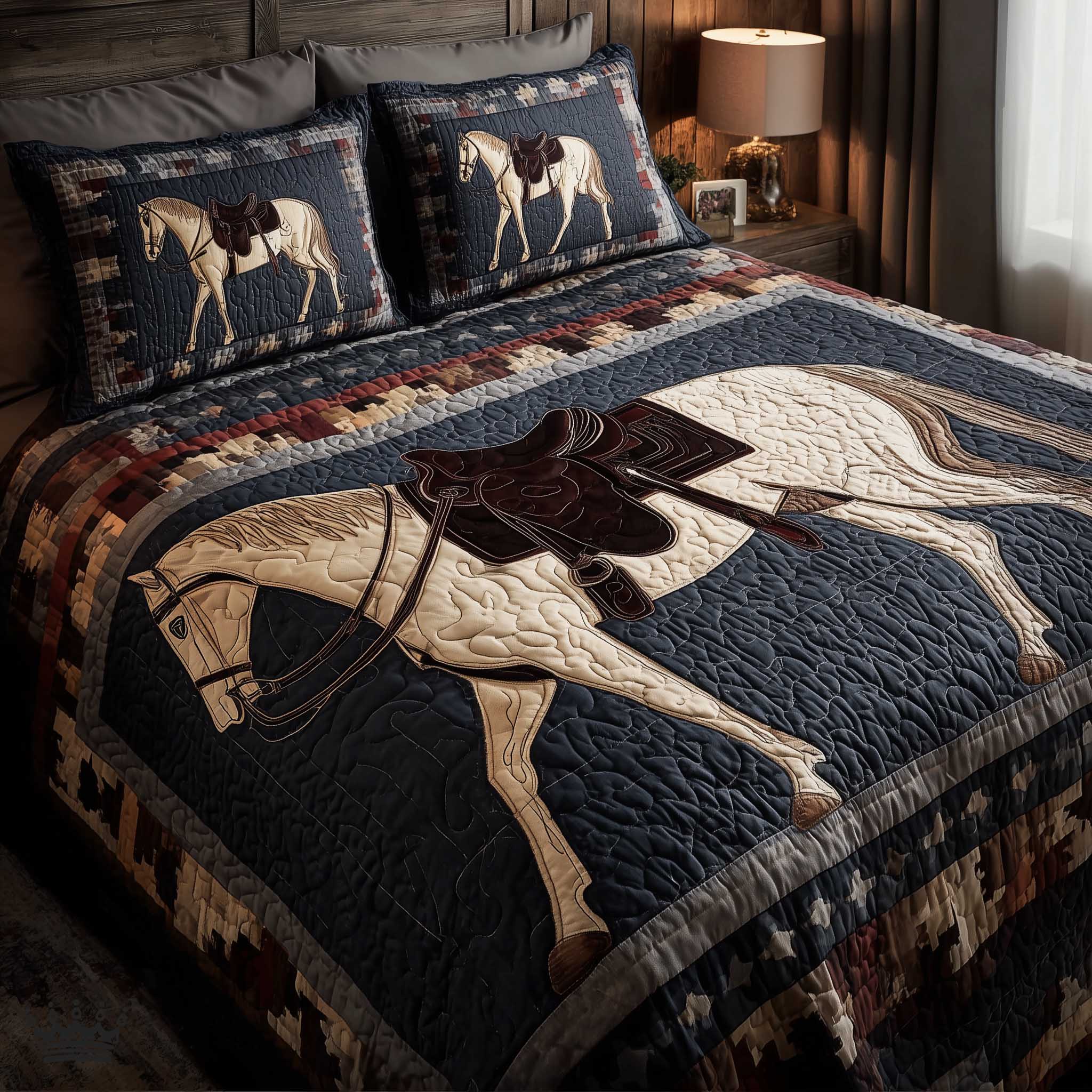 Prairie Horse Quilted Bedding Set Best Queen Sheets Gift Ideas For A Horse Loving Woman