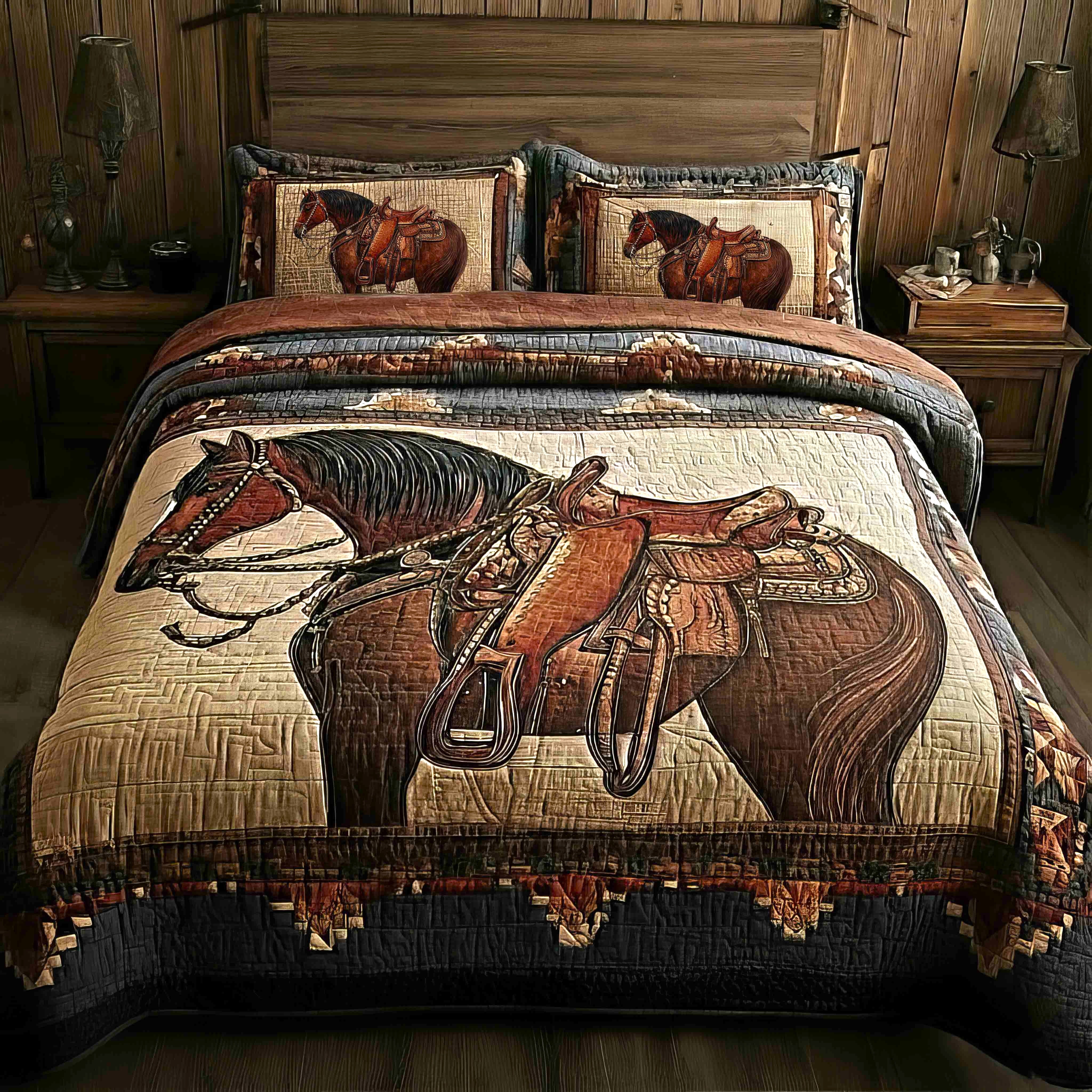 Prairie Horse Quilted Bedding Set Best Sheet Sets Gifts For Horse Lovers