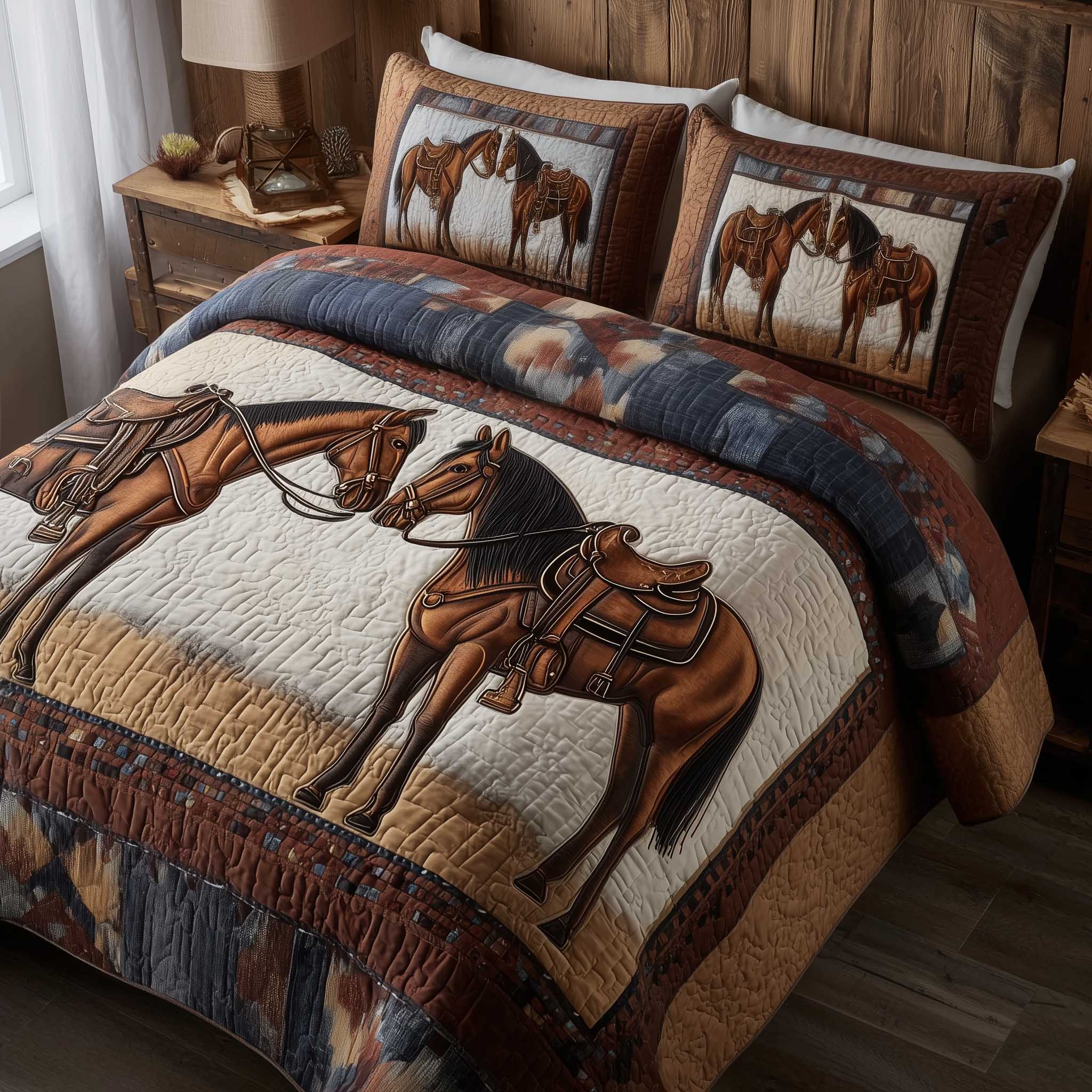 Prairie Horse Quilted Bedding Set Best Sheets Ever Wedding Gift For Horse Lovers