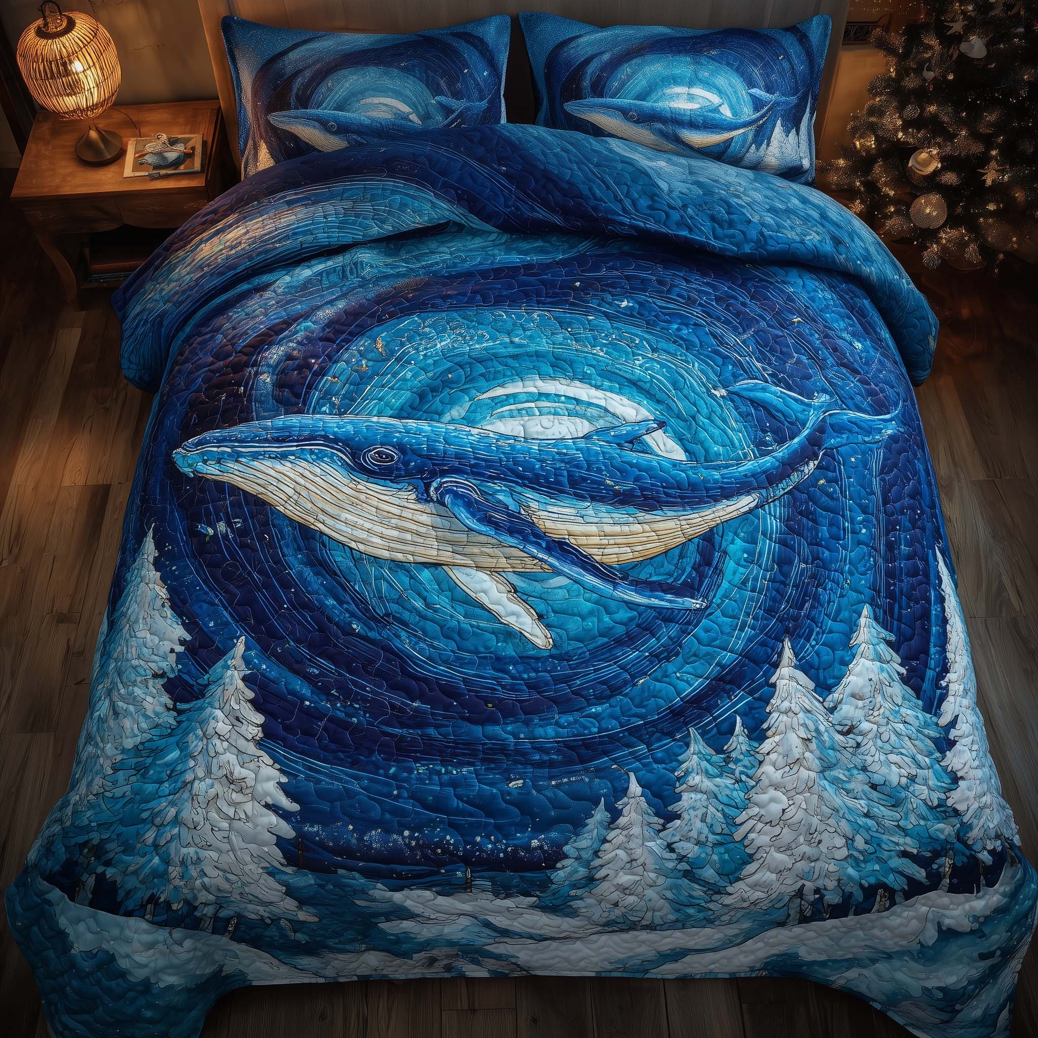Prism Whale Quilted Bedding Set Bedding Decor Whale Related Gifts
