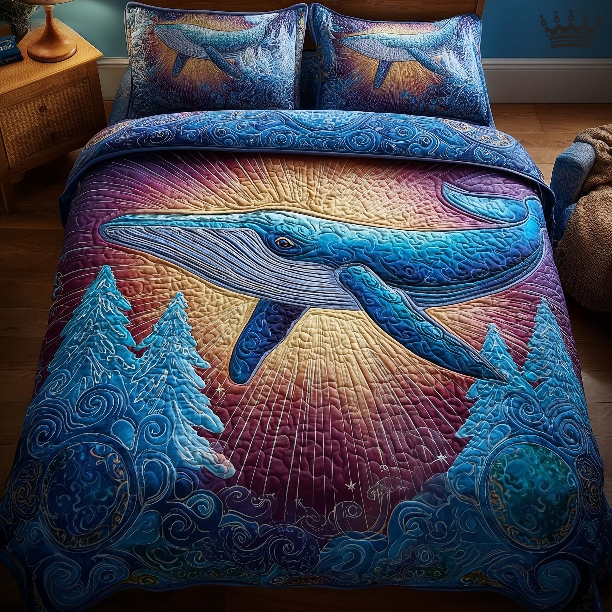 Prism Whale Quilted Bedding Set Best Bedding Sets Whale Themed Presents