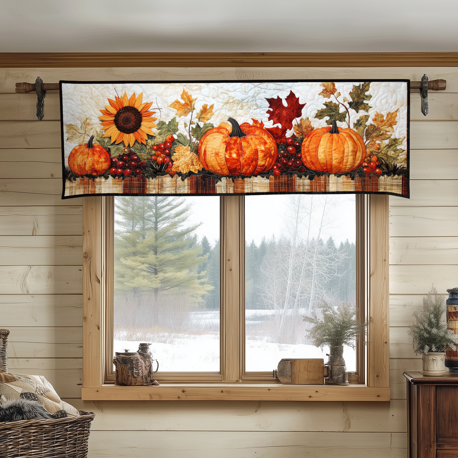 Pumpkin Parade Quilted Valance Christmas House Decor Halloween Gift Ideas